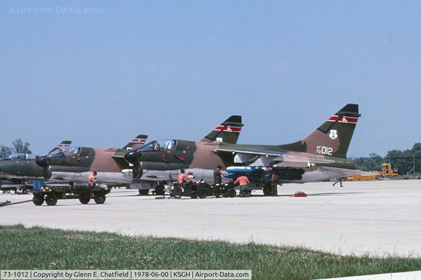 73-1012, 1973 LTV A-7D Corsair II C/N D-408, On the Air National Guard ramp