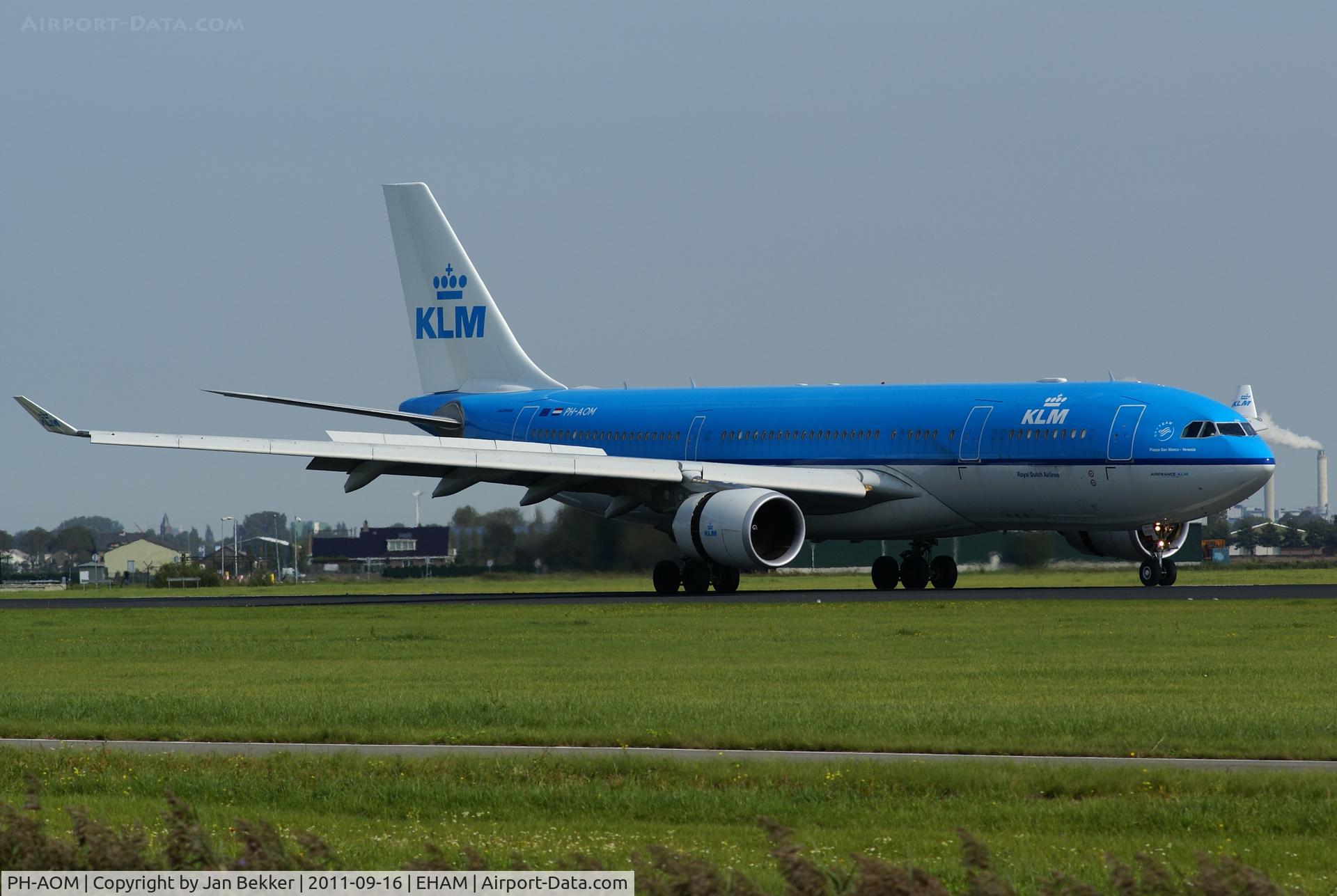 PH-AOM, 2010 Airbus A330-203 C/N 1161, Just landed on the Polderbaan at Schiphol