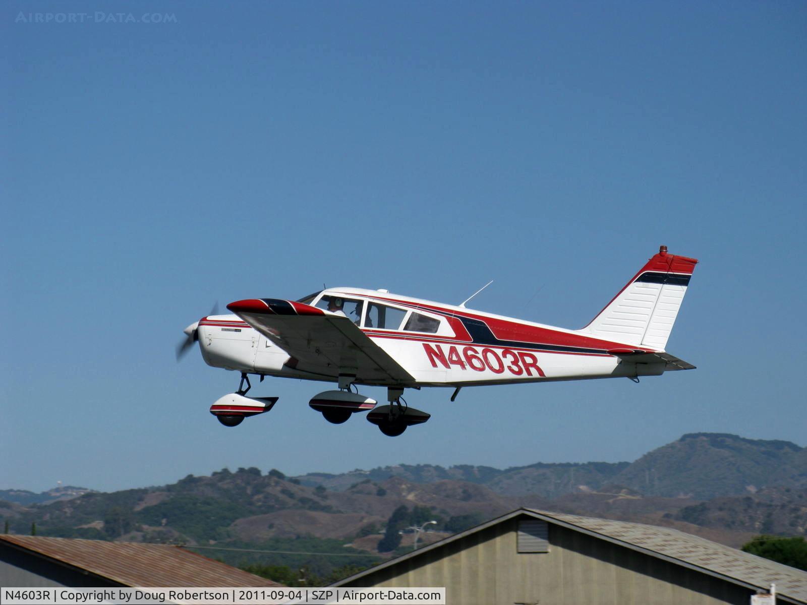 N4603R, 1965 Piper PA-28-140 Cherokee C/N 28-21351, 1965 Piper PA-28-140 CHEROKEE, Lycoming O-320-E2A 150 Hp, takeoff climb Rwy 22