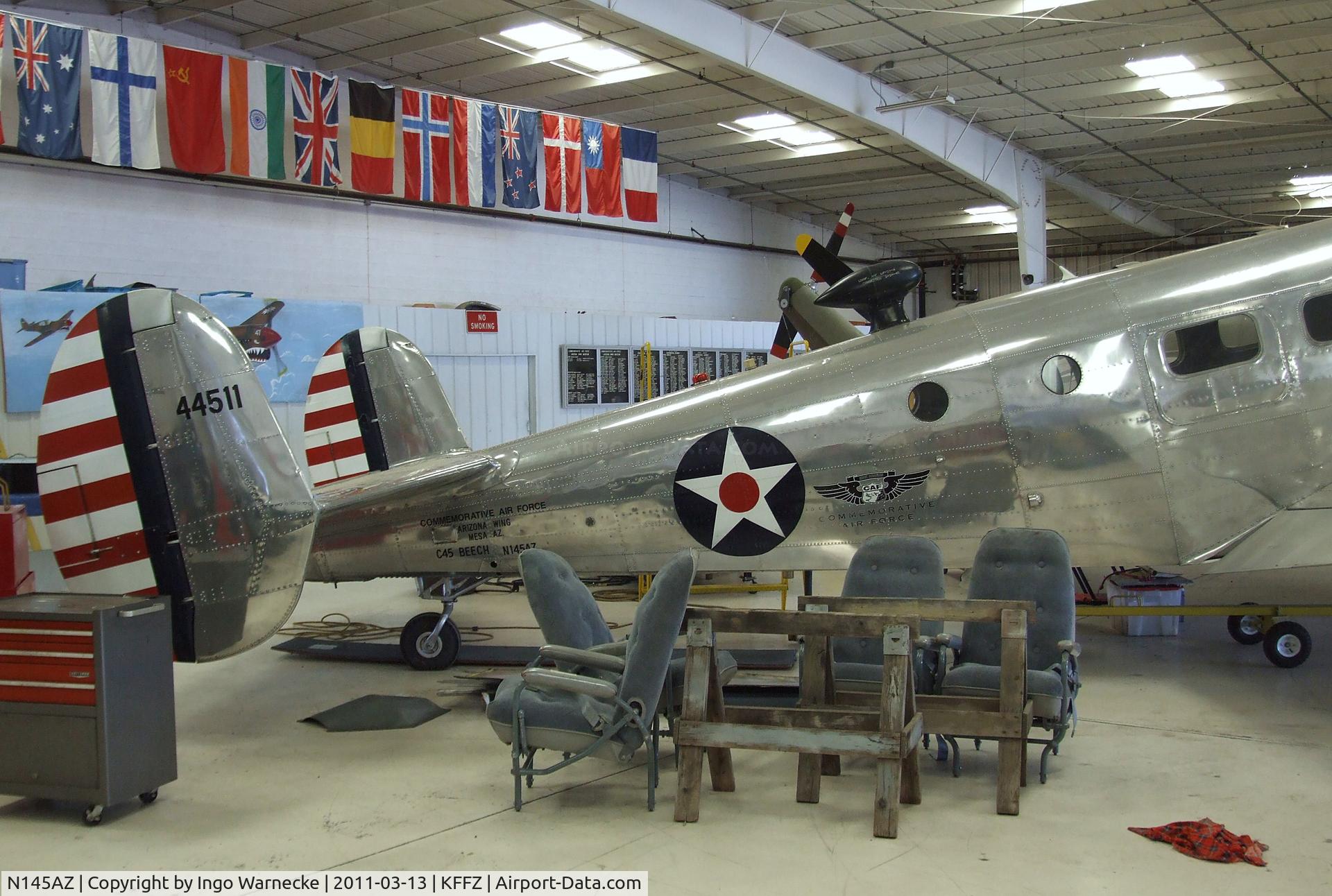N145AZ, Beech D18S C/N A-235, Beechcraft D18S (C-45 Expeditor) at the CAF Arizona Wing Museum, Mesa AZ