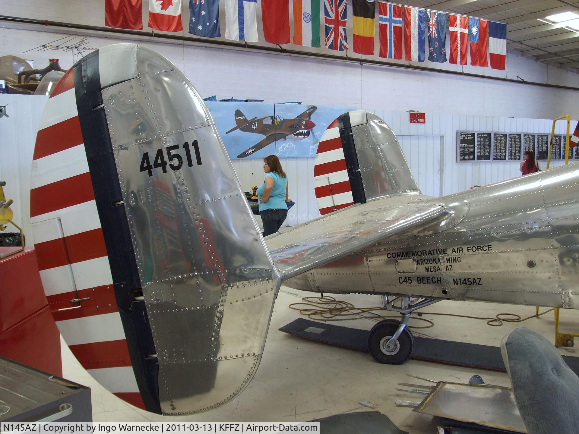 N145AZ, Beech D18S C/N A-235, Beechcraft D18S (C-45 Expeditor) at the CAF Arizona Wing Museum, Mesa AZ