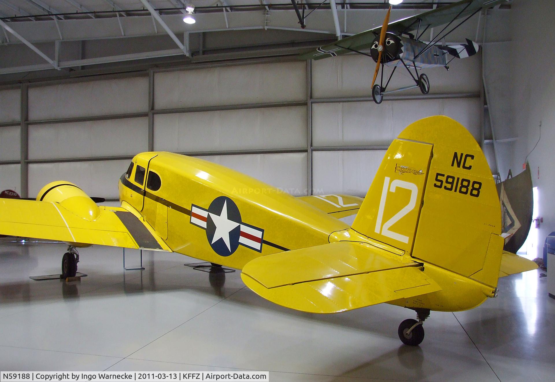 N59188, 1942 Cessna T-50 Bobcat Bobcat C/N 3084, Cessna T-50 Bobcat at the CAF Arizona Wing Museum, Mesa AZ