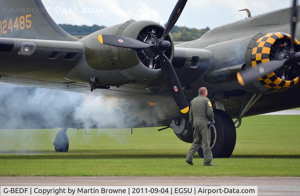 G-BEDF, 1944 Boeing B-17G Flying Fortress C/N 8693, STARTING UP