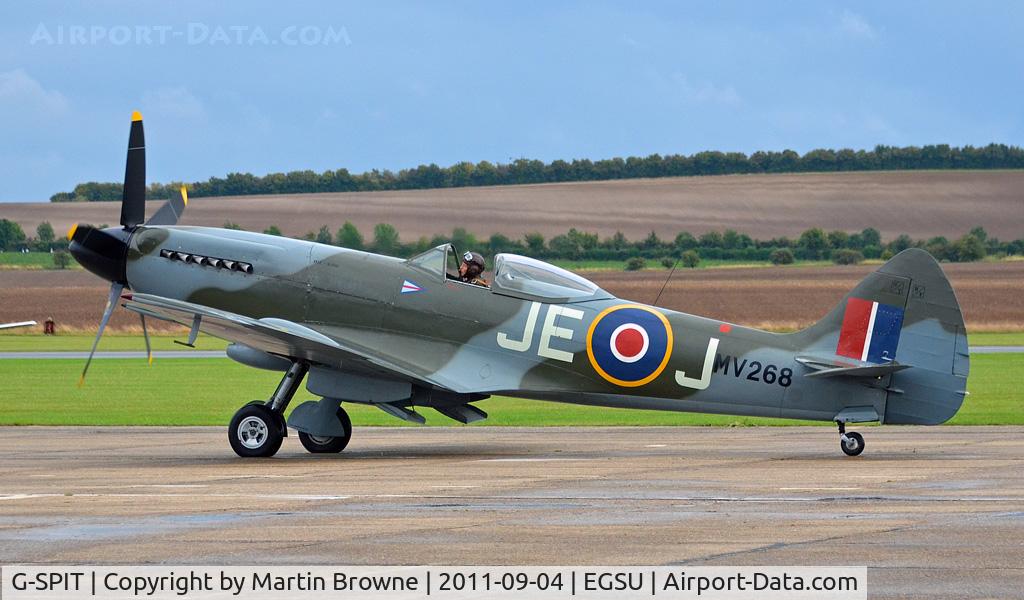 G-SPIT, 1944 Supermarine 379 Spitfire FR.XIV C/N 6S/649205, SHOT AT DUXFORD