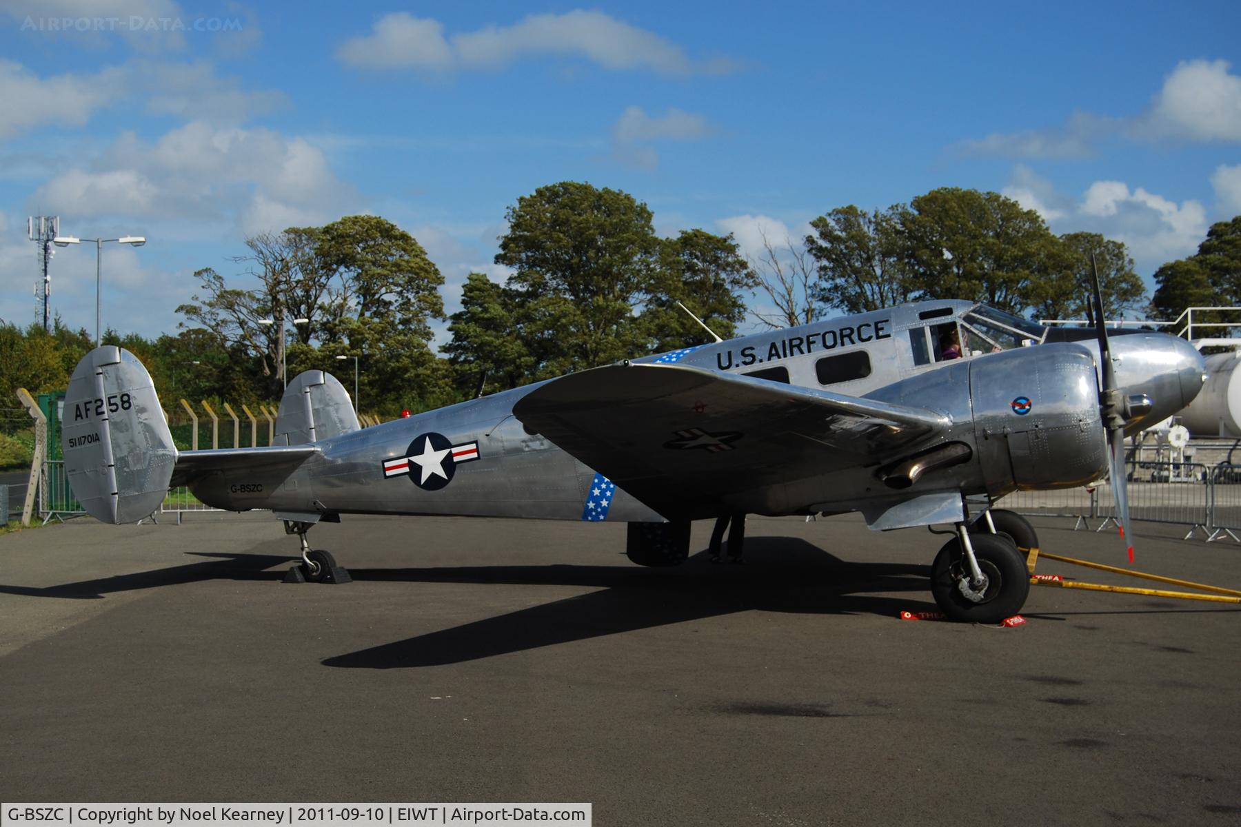 G-BSZC, 1952 Beech C-45H Expeditor C/N AF-258, Parked on the apron at weston.