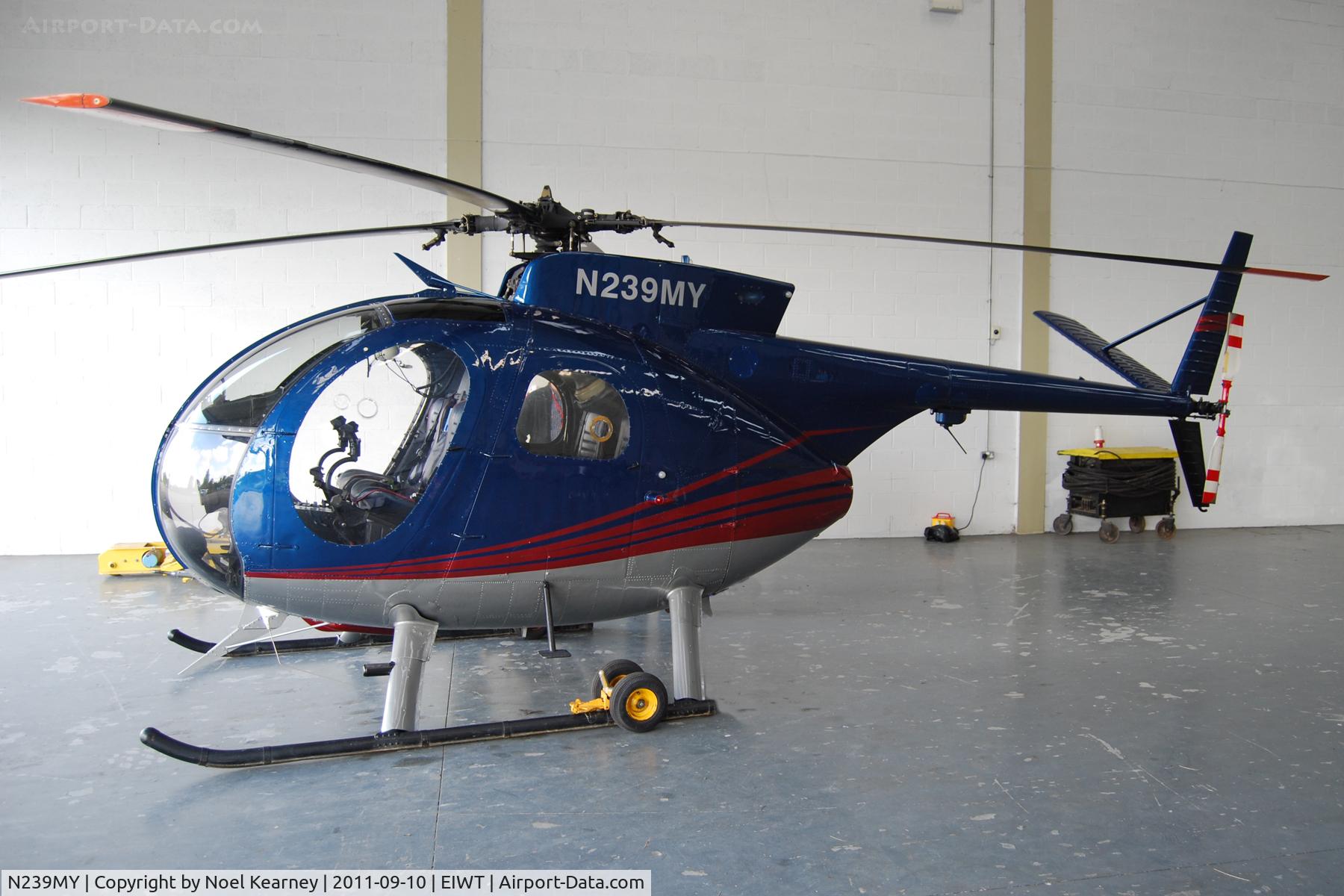 N239MY, Hughes OH-6A Cayuse C/N 49-1132, Sheltering from the gail force winds at Weston.