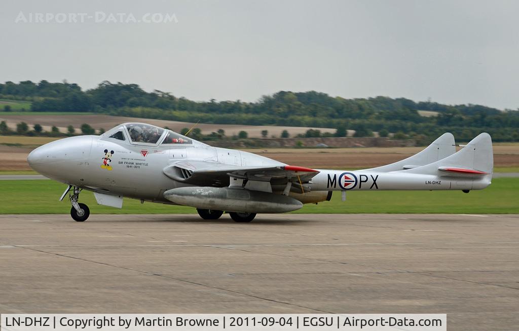 LN-DHZ, 1959 De Havilland (F+W Emmen) Vampire T55 (DH-115) C/N 990, SHOT AT DUXFORD