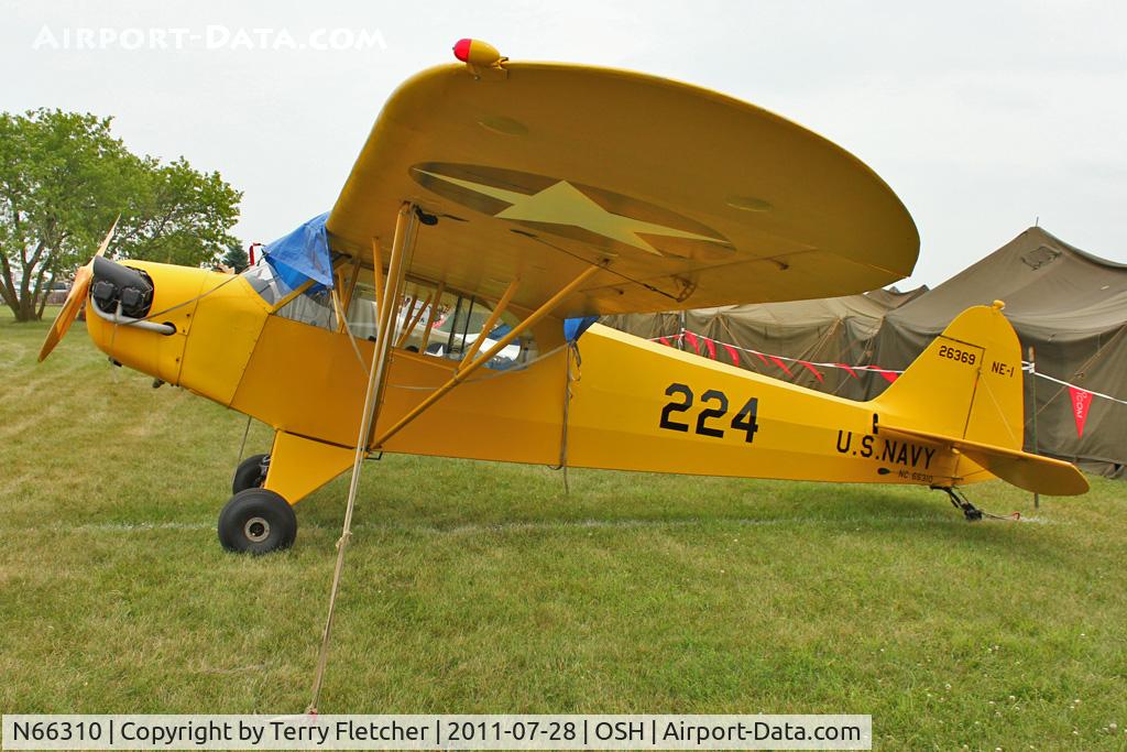 N66310, 1942 Piper J3C-65   NE-1 Cub C/N 8277-4, At 2011 Oshkosh