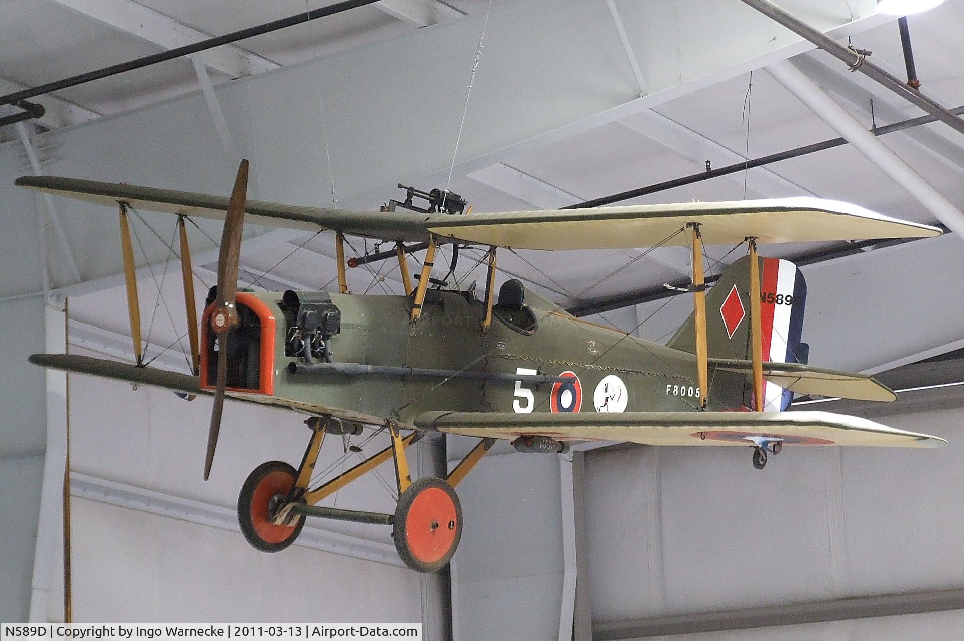 N589D, 1990 Royal Aircraft Factory SE-5A Replica C/N F8005, Kline F.O. KSE5A (S.E.5A 3/4 scale replica) at the CAF Arizona Wing Museum, Mesa AZ
