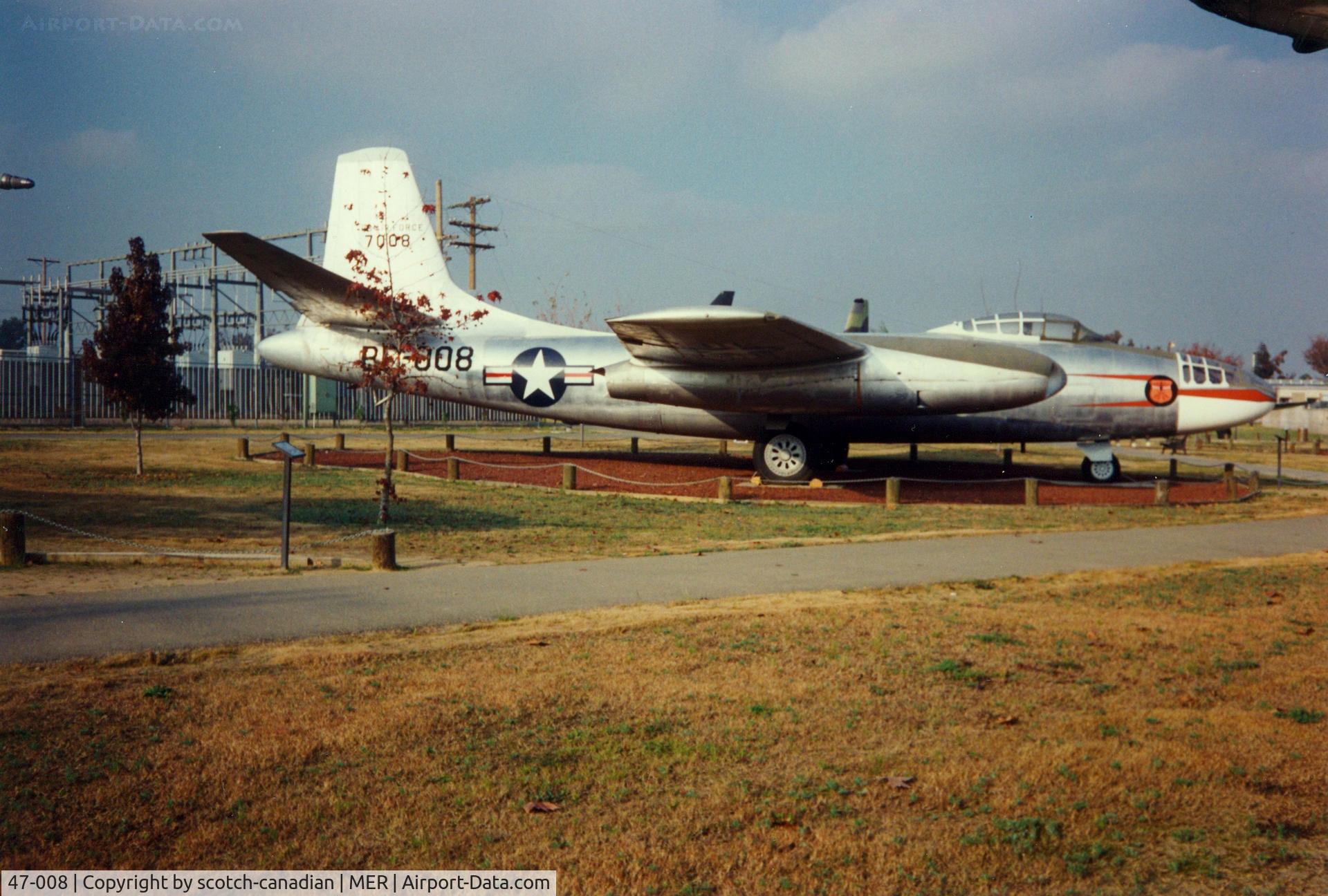 47-008, North American B-45A Tornado C/N 147-43408, North American B-45A Tornado at Castle Air Museum, Atwater, CA - July 1989