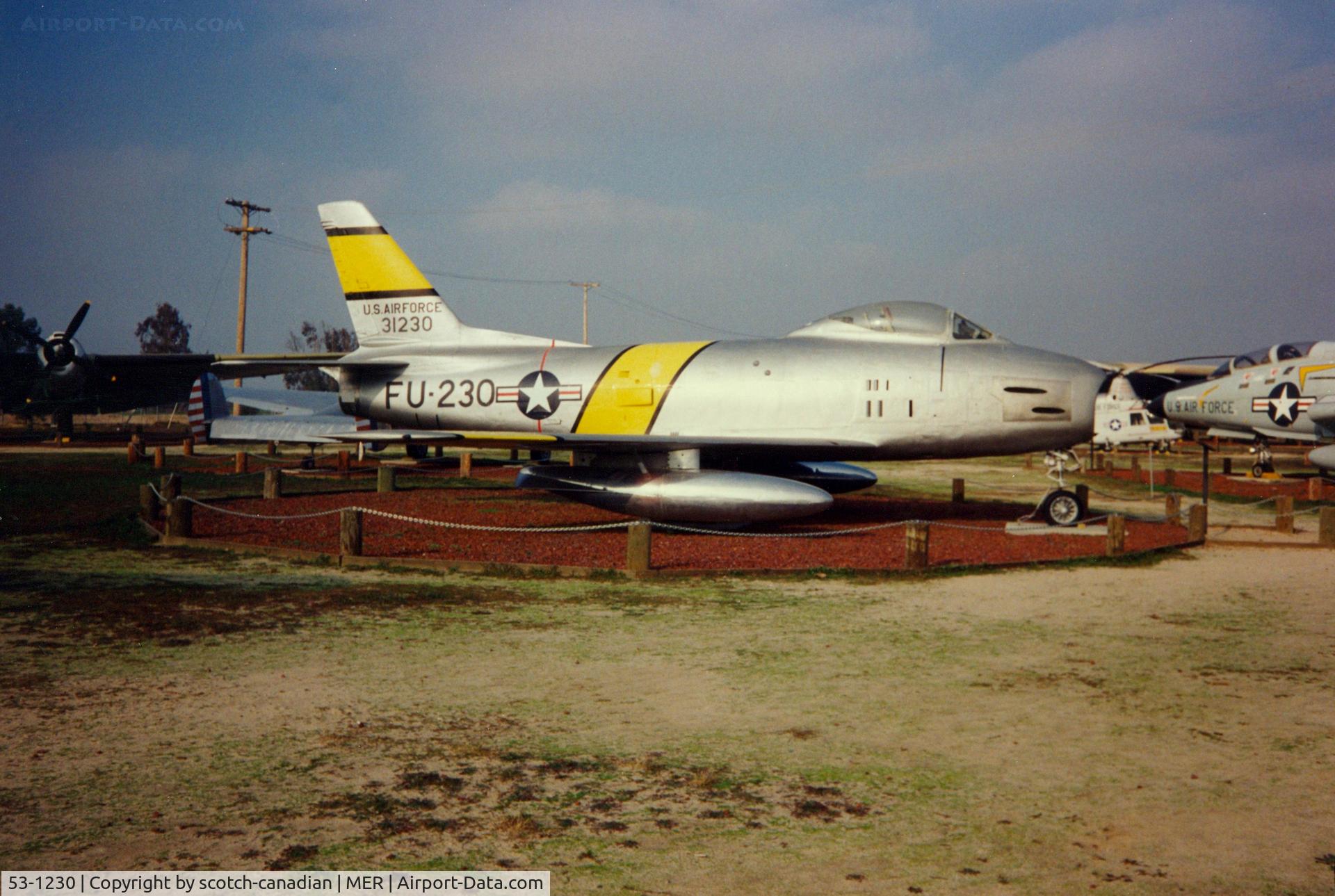 53-1230, 1953 North American F-86H Sabre C/N 203-2, North American F-86H Sabre at Castle Air Museum, Atwater, CA - July 1989