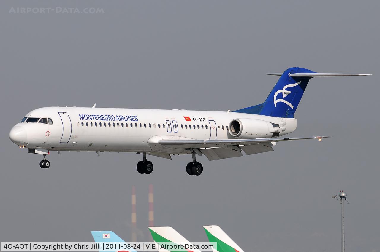 4O-AOT, 1991 Fokker 100 (F-28-0100) C/N 11350, Montenegro Airlines
