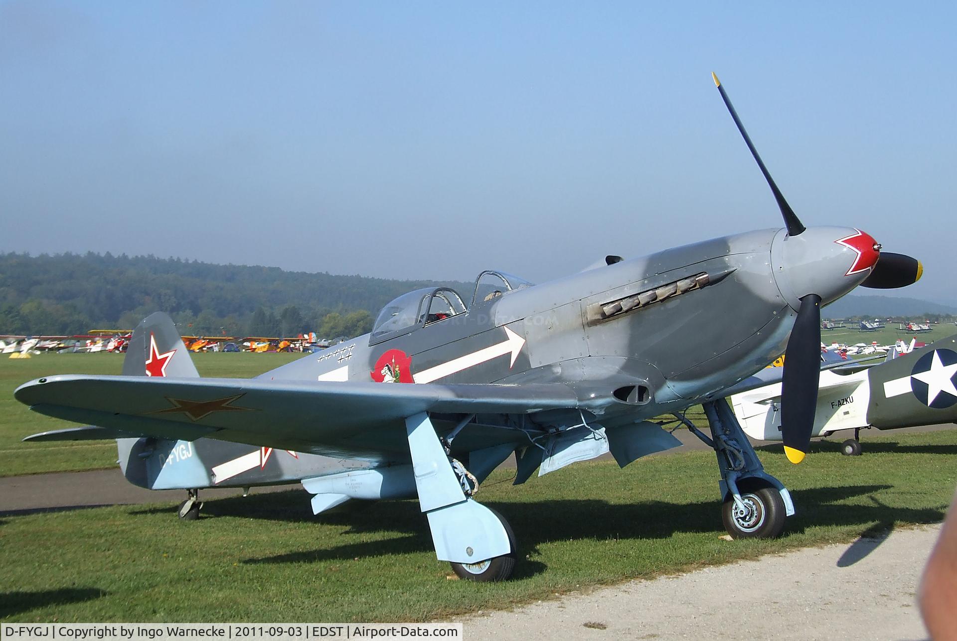 D-FYGJ, 1996 Yakovlev Yak-3U C/N 0470204, Yakovlev Yak-3U at the 2011 Hahnweide Fly-in, Kirchheim unter Teck airfield