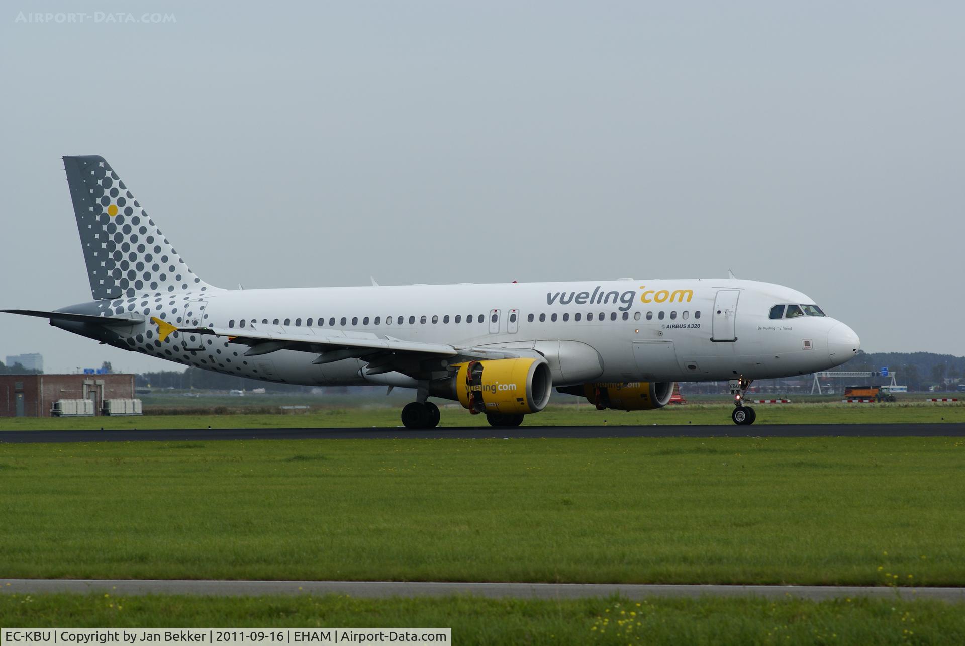 EC-KBU, 2001 Airbus A320-214 C/N 1413, Just after landing on the Polderbaan at Schiphol.