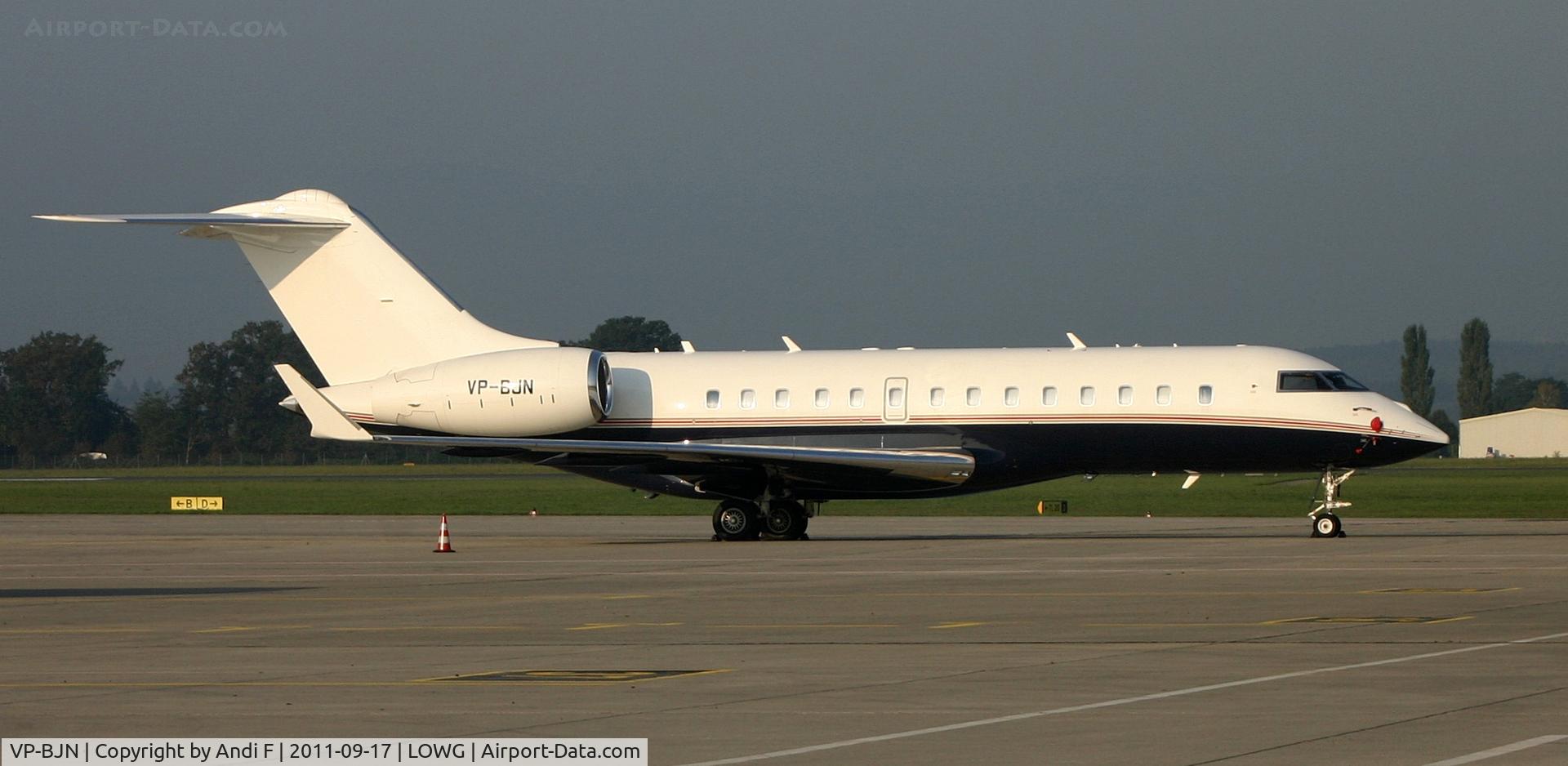 VP-BJN, 2007 Bombardier BD-700-1A11 Global 5000 C/N 9273, Jet Aviation Bombardier BD-700-1A11 Global 5000