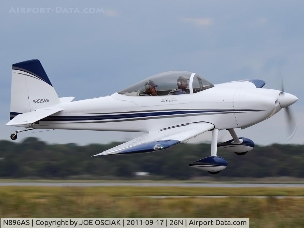 N896AS, 2007 Vans RV-8 C/N 82089, leaving Ocean City