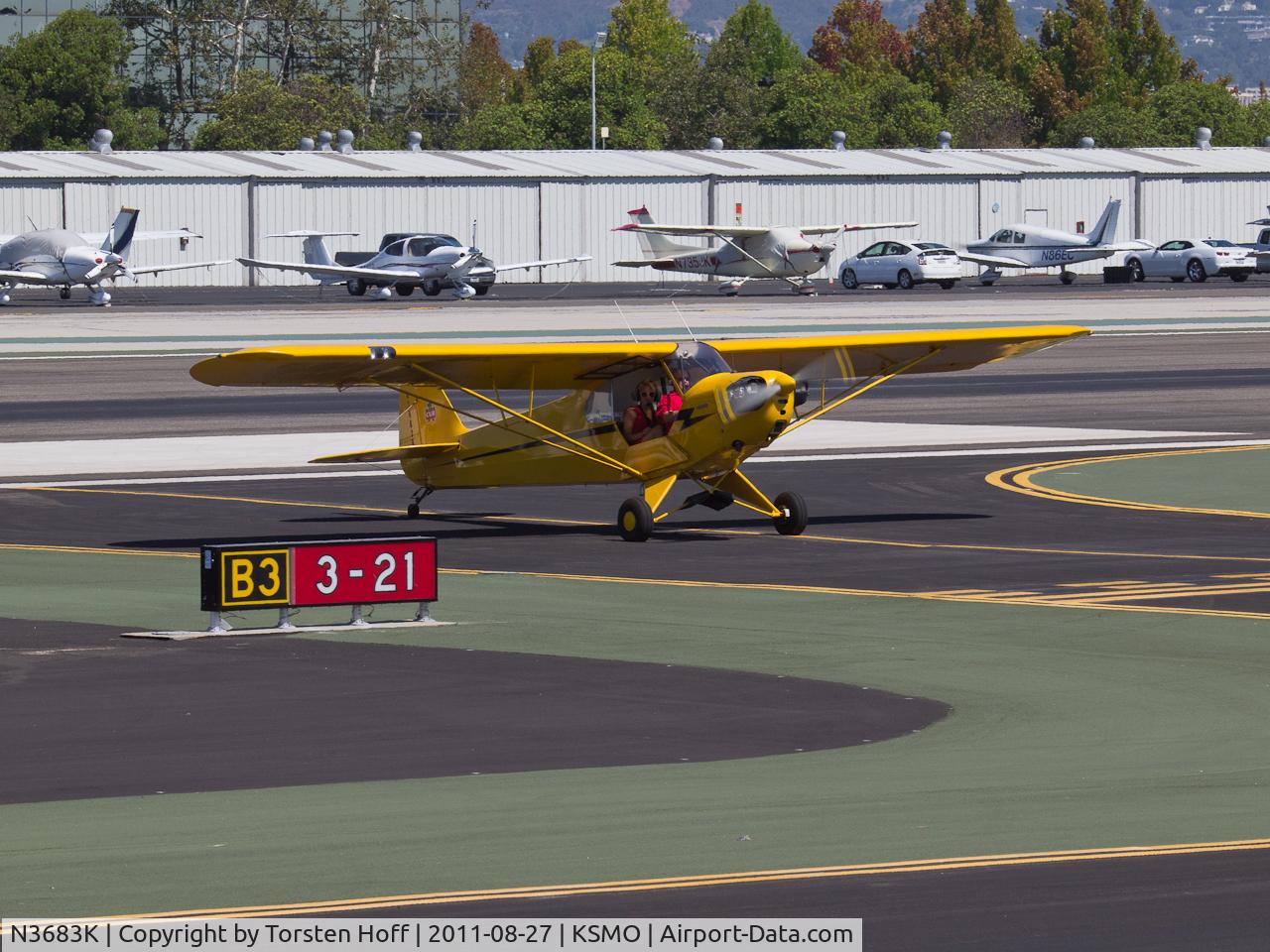 N3683K, 1946 Piper J3C-65 Cub C/N 22374, N3683K arriving on RWY 21