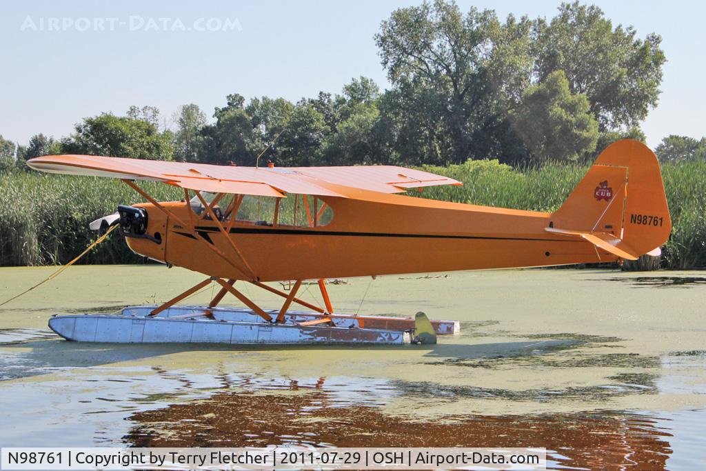 N98761, 1946 Piper J3C-65 Cub Cub C/N 18992, At Lake Winnebago during 2011 Oshkosh
