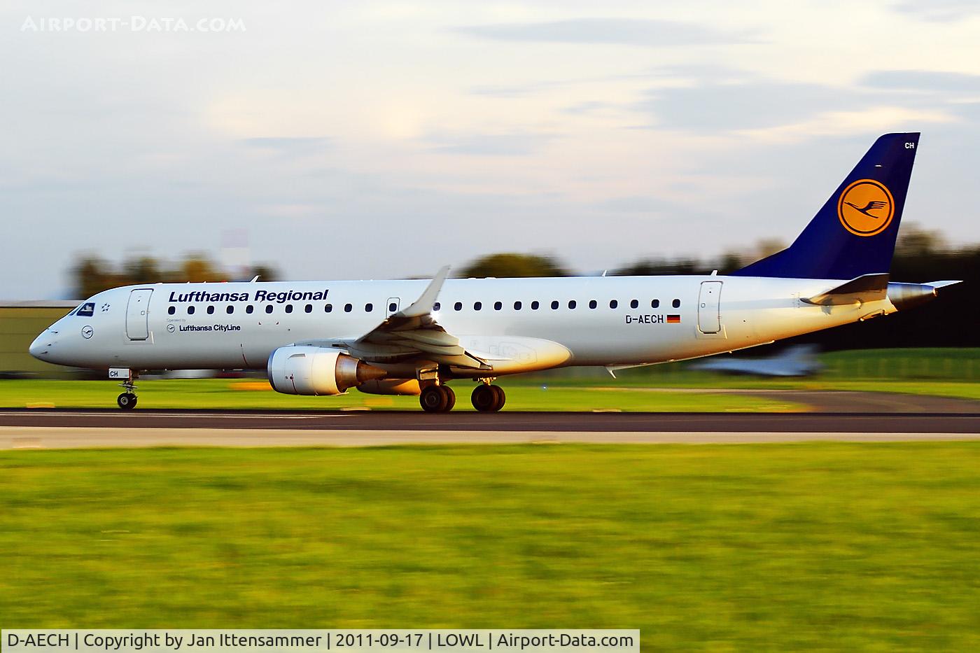 D-AECH, 2010 Embraer 190LR (ERJ-190-100LR) C/N 19000376, D-AECH @ LOWL