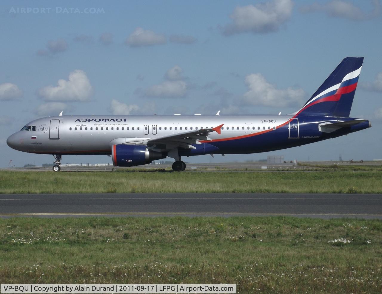 VP-BQU, 2008 Airbus A320-214 C/N 3373, taxy to runway 09R