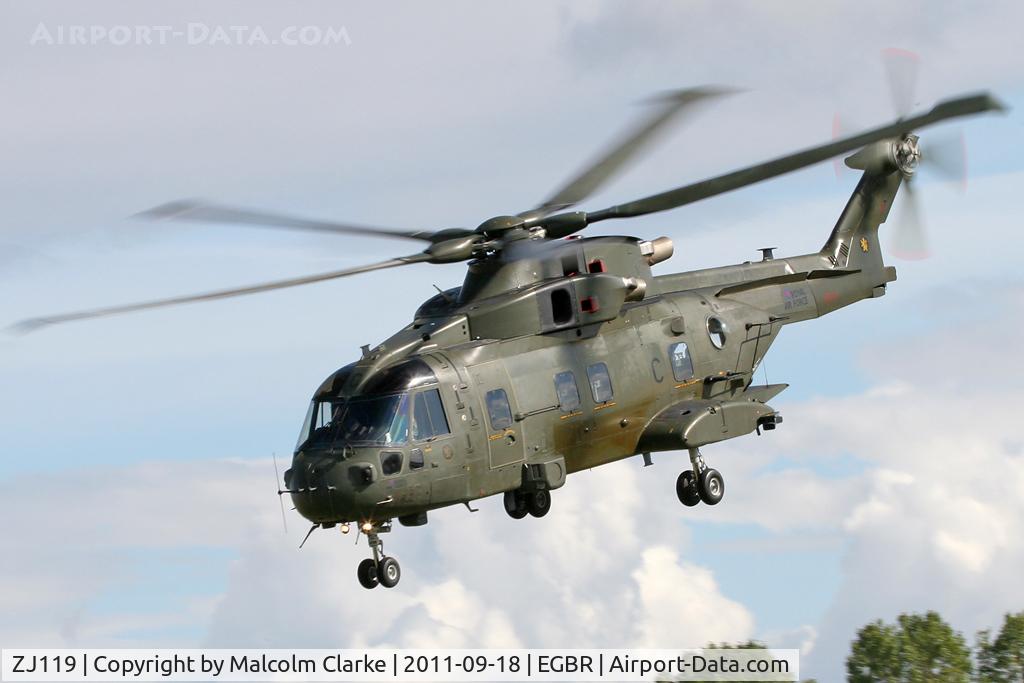ZJ119, AgustaWestland EH-101 Merlin HC3 (Mk411) C/N 50075/RAF03, EHI EH-101 Merlin HC3 at Breighton Airfield's Helicopter Fly-In, September 2011.