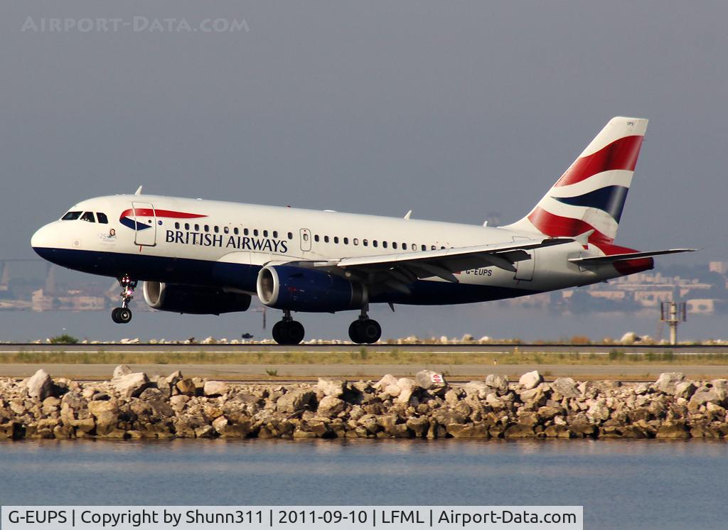 G-EUPS, 2000 Airbus A319-131 C/N 1338, Landing rwy 13L
