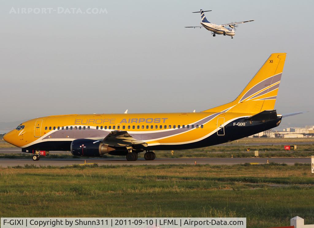 F-GIXI, 1987 Boeing 737-348F C/N 23809, Lining up rwy 31R for departure...