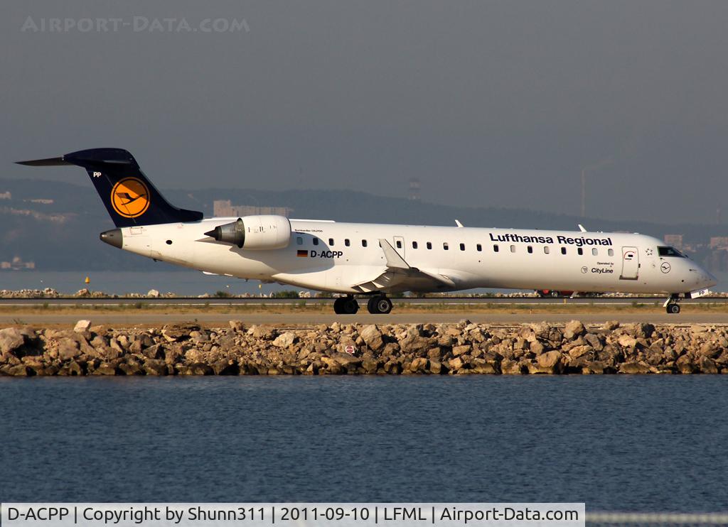 D-ACPP, 2003 Bombardier CRJ-701ER (CL-600-2C10) Regional Jet C/N 10086, Taxiing holdng point rwy 13L for departure...