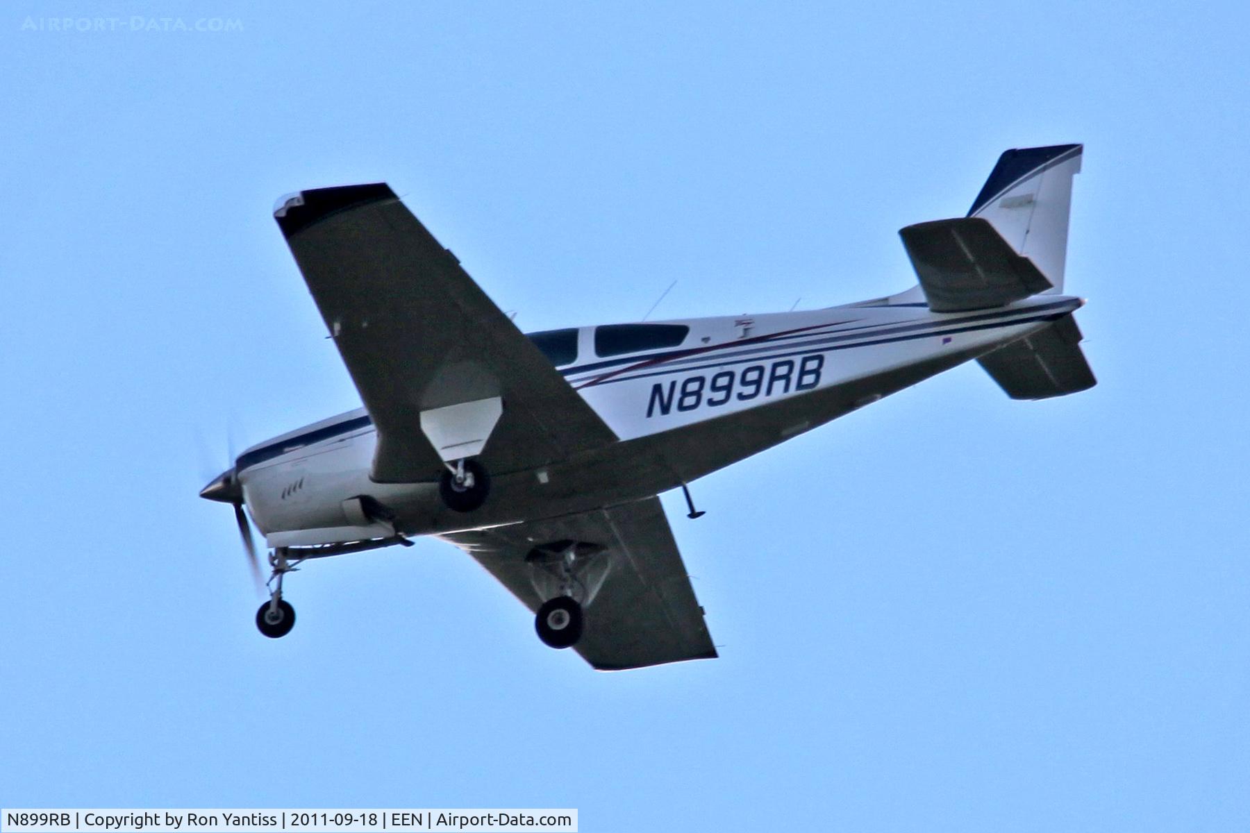 N899RB, 1976 Beech F33A Bonanza C/N CE634, Final approach runway 02, Dillant-Hopkins Airport, Keene, NH