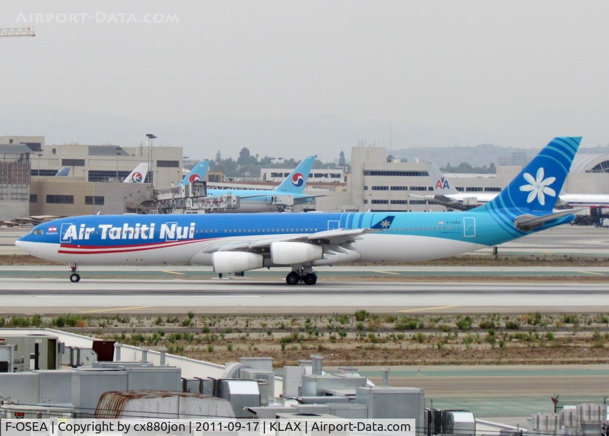 F-OSEA, 2001 Airbus A340-313 C/N 438, Air Tahiti Nui A340 on RWY 25L