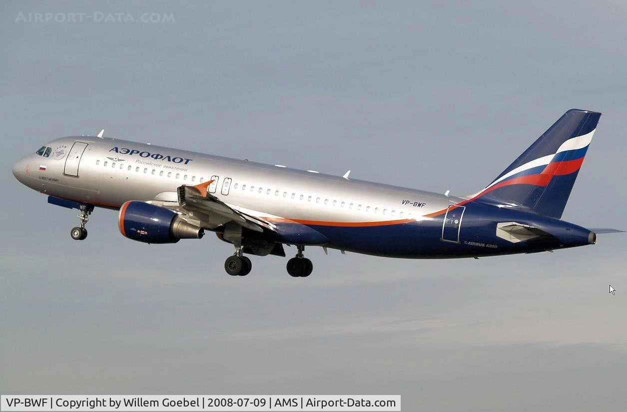VP-BWF, 2003 Airbus A320-214 C/N 2144, Take off from Schiphol Airport Amsterdam