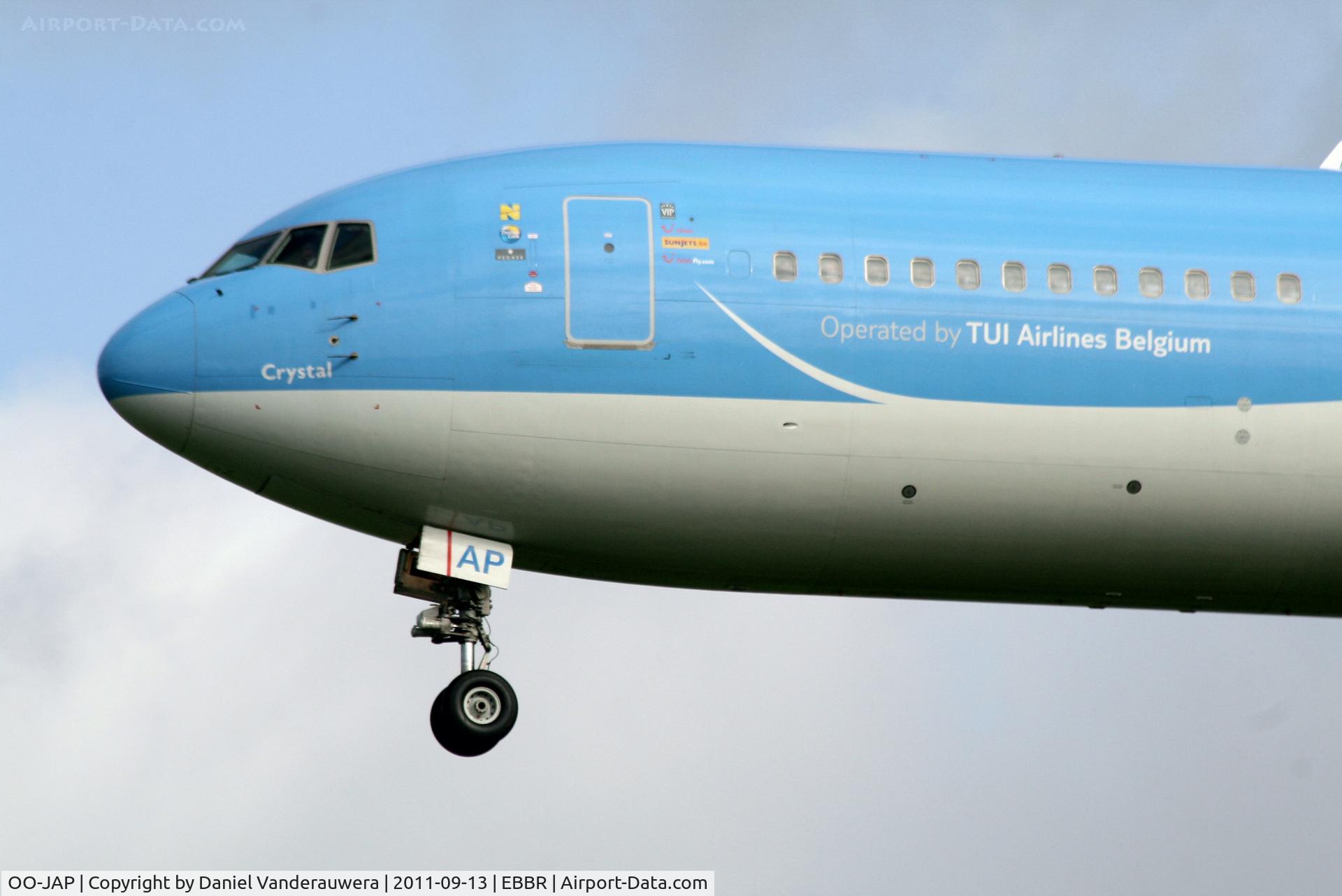 OO-JAP, 2001 Boeing 767-38E/ER C/N 30840, Arrival of flight JAF104 to RWY 25L