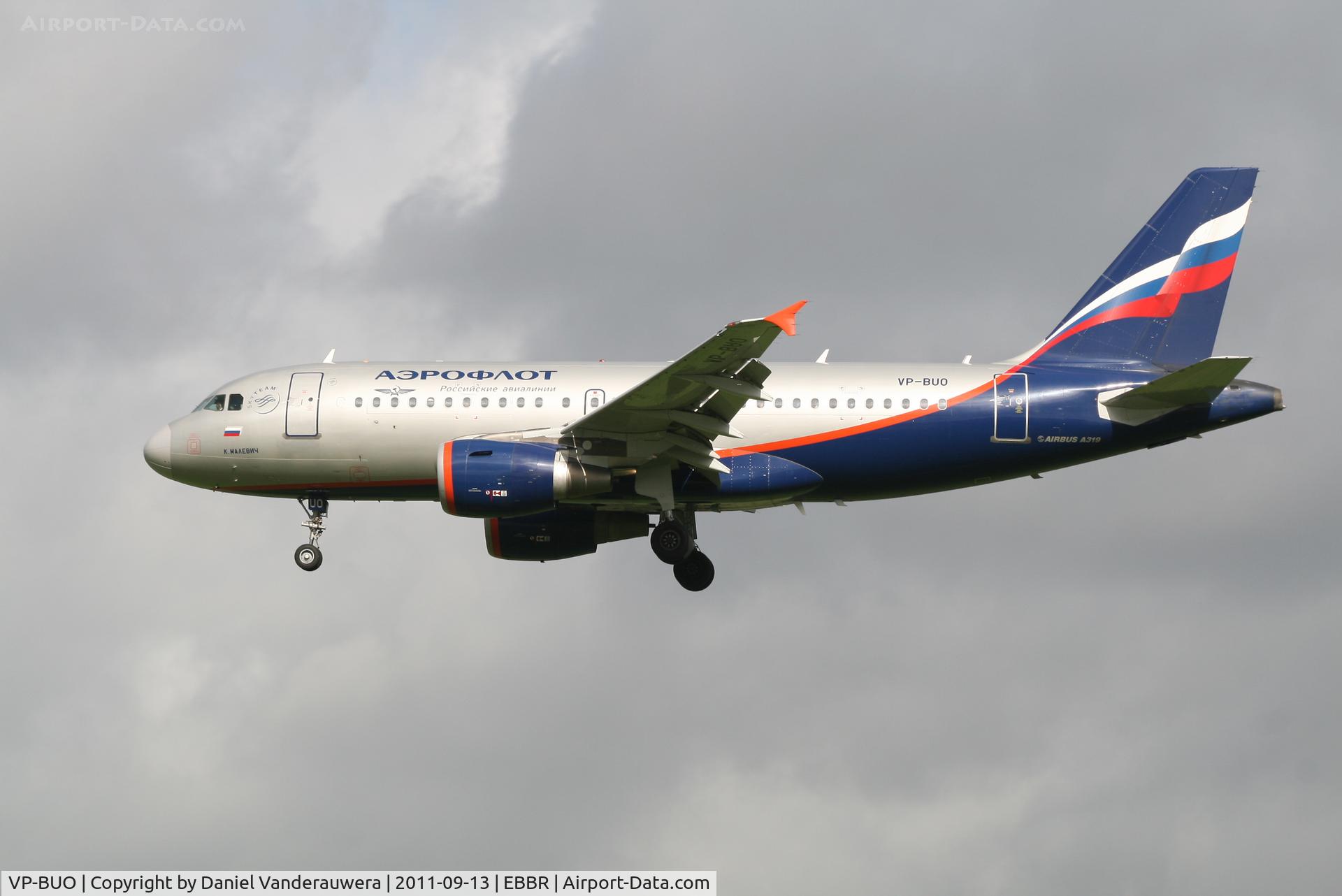 VP-BUO, 2007 Airbus A319-111 C/N 3336, Arrival of flight SU235 to RWY 25L