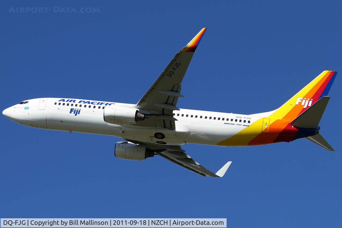 DQ-FJG, 1999 Boeing 737-8X2 C/N 29968, away from 02 as FJ451
