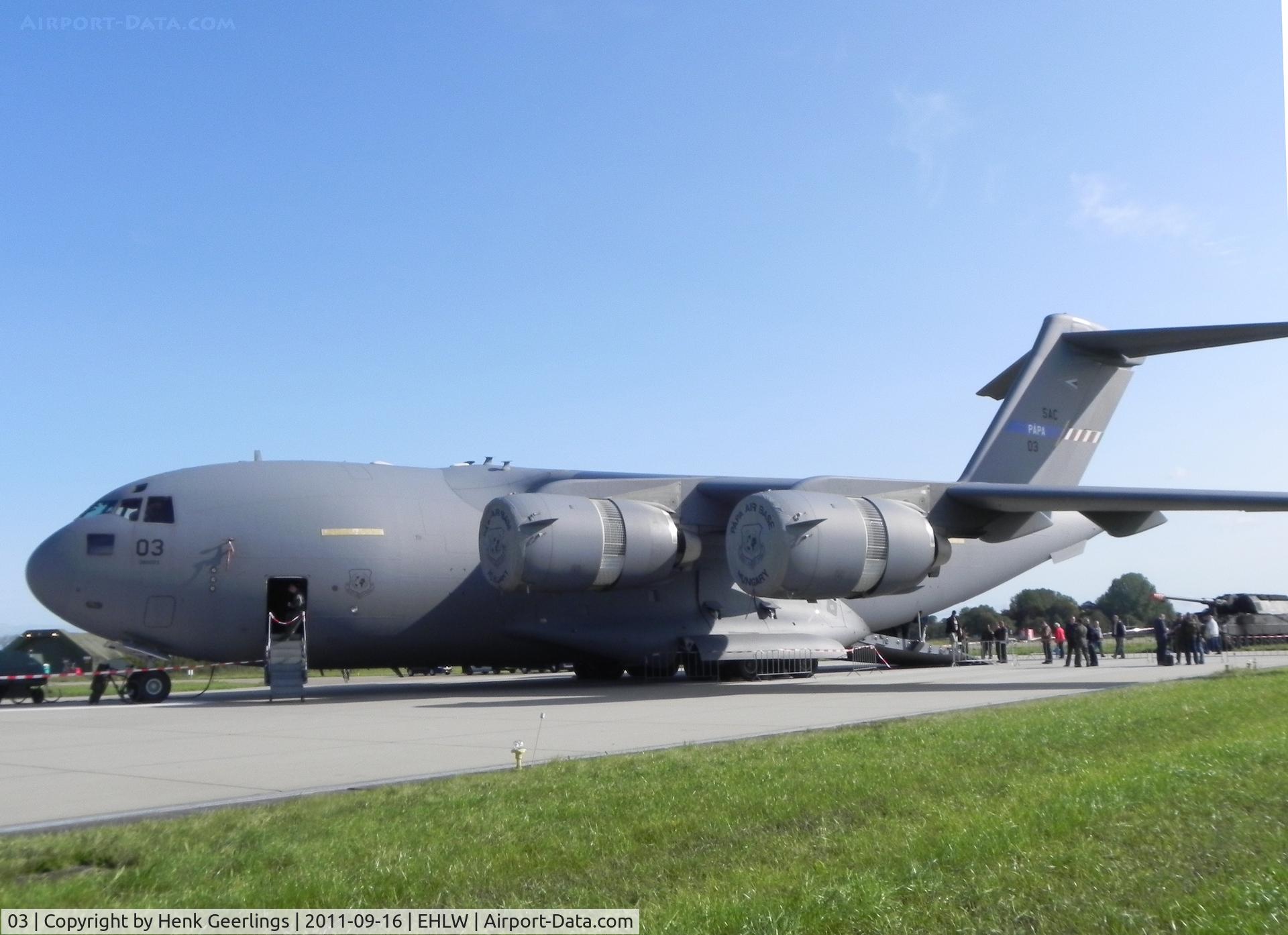 03, 2009 Boeing C-17A Globemaster III C/N F-211, Dutch Air Force Open Day at Leeuwarden AFB ; Hungary AF / NATO