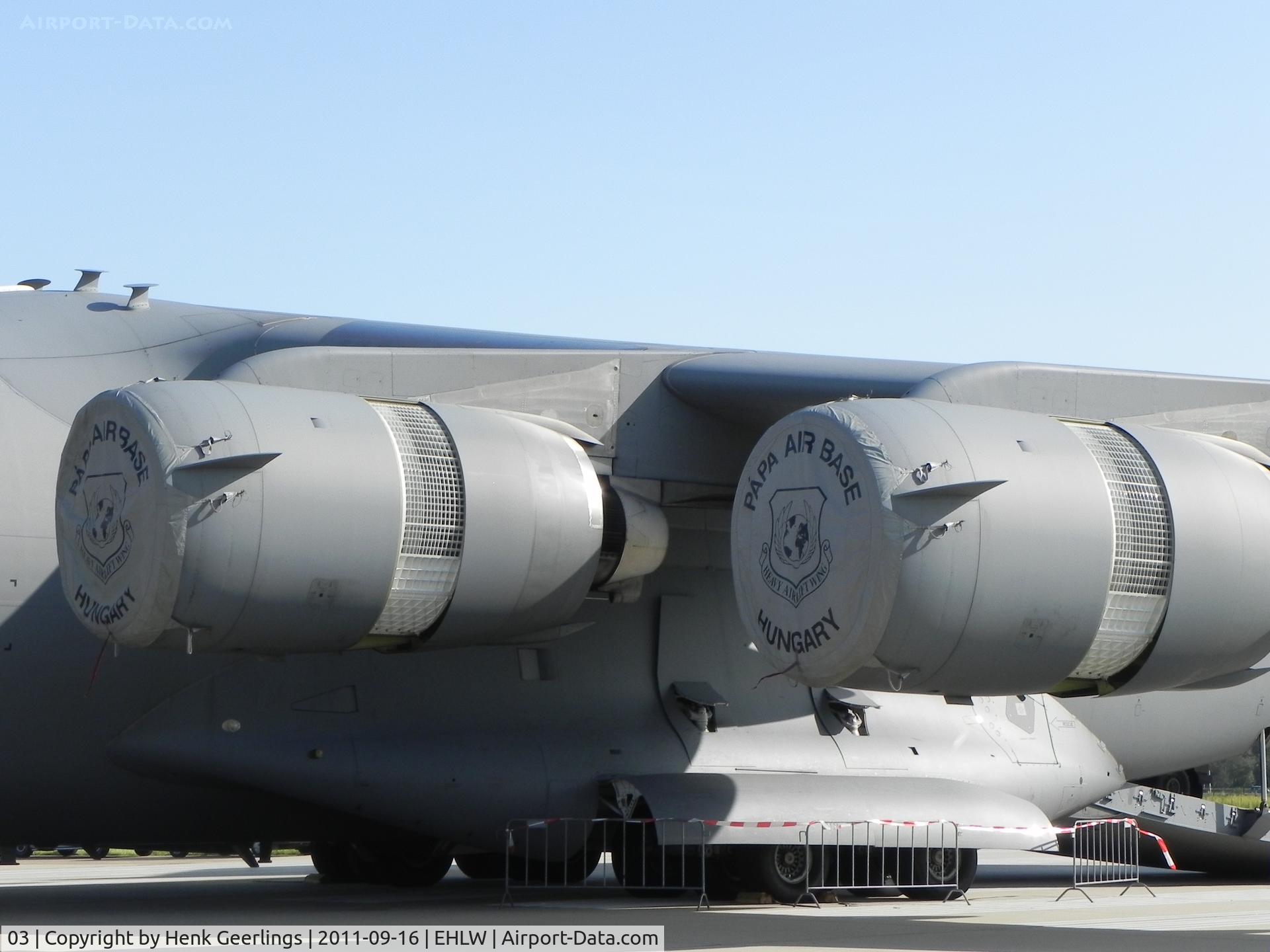 03, 2009 Boeing C-17A Globemaster III C/N F-211, C-17 . Dutch Air Force Open Day at Leeuwarden AFB ; Hungary AF / Nato