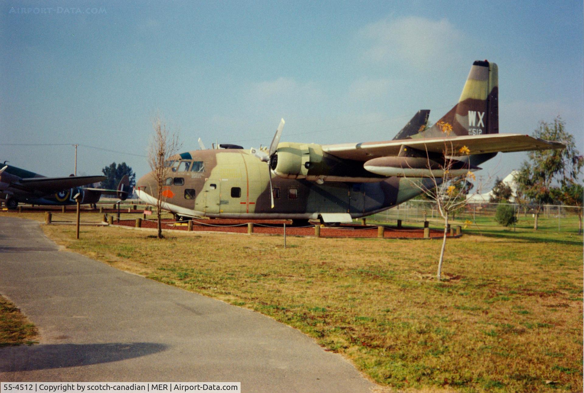 55-4512, 1955 Fairchild C-123K Provider C/N 20173, Fairchild C-123K Provider at Castle Air Museum, Atwater, CA - July 1989