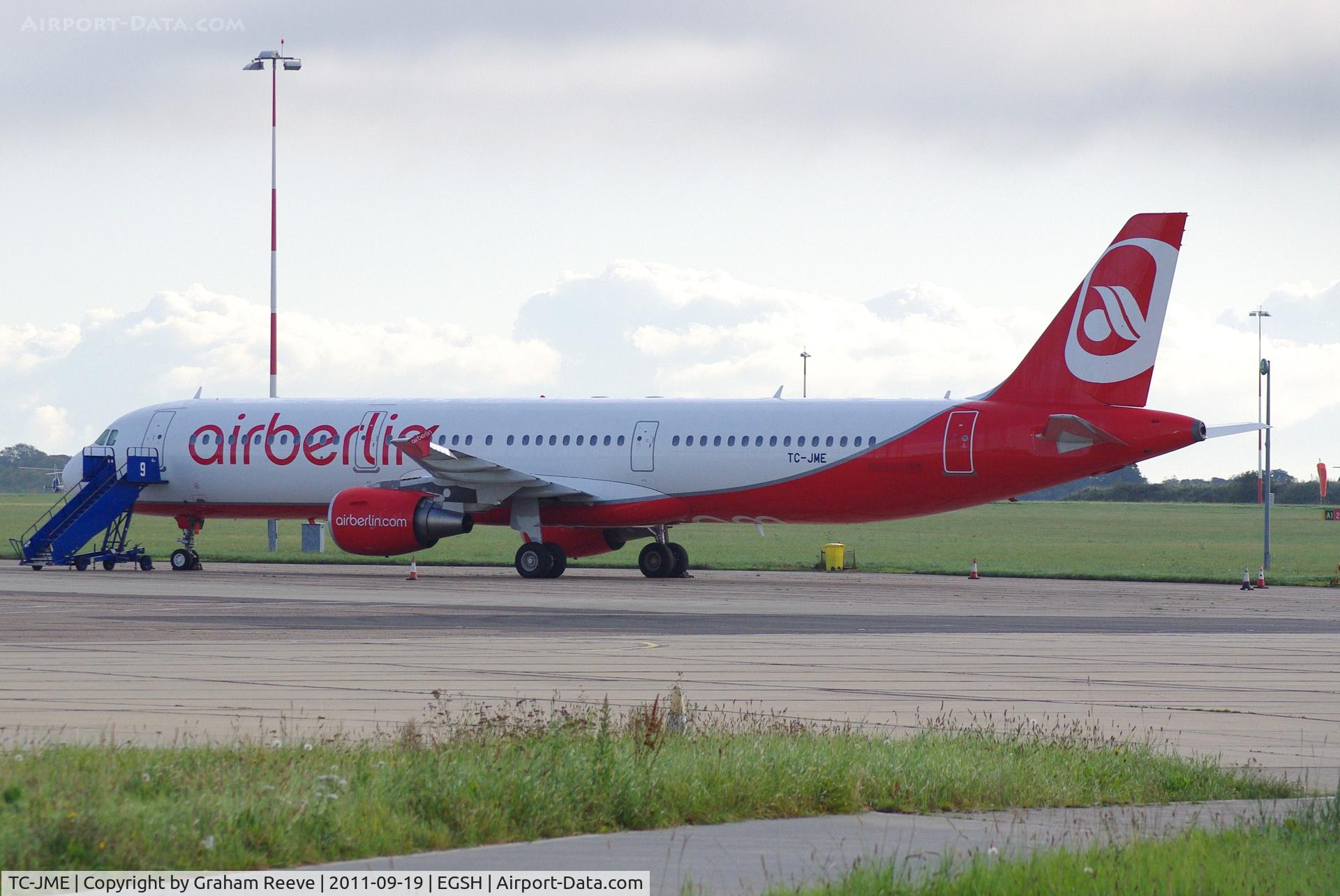 TC-JME, 2000 Airbus A321-211 C/N 1219, Parked at Norwich.