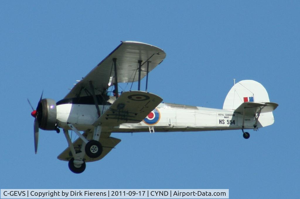 C-GEVS, 1942 Fairey Swordfish Mk.II C/N F/B3S/207/A, A Flyby at the 2011 Wings of Canada Airshow.
