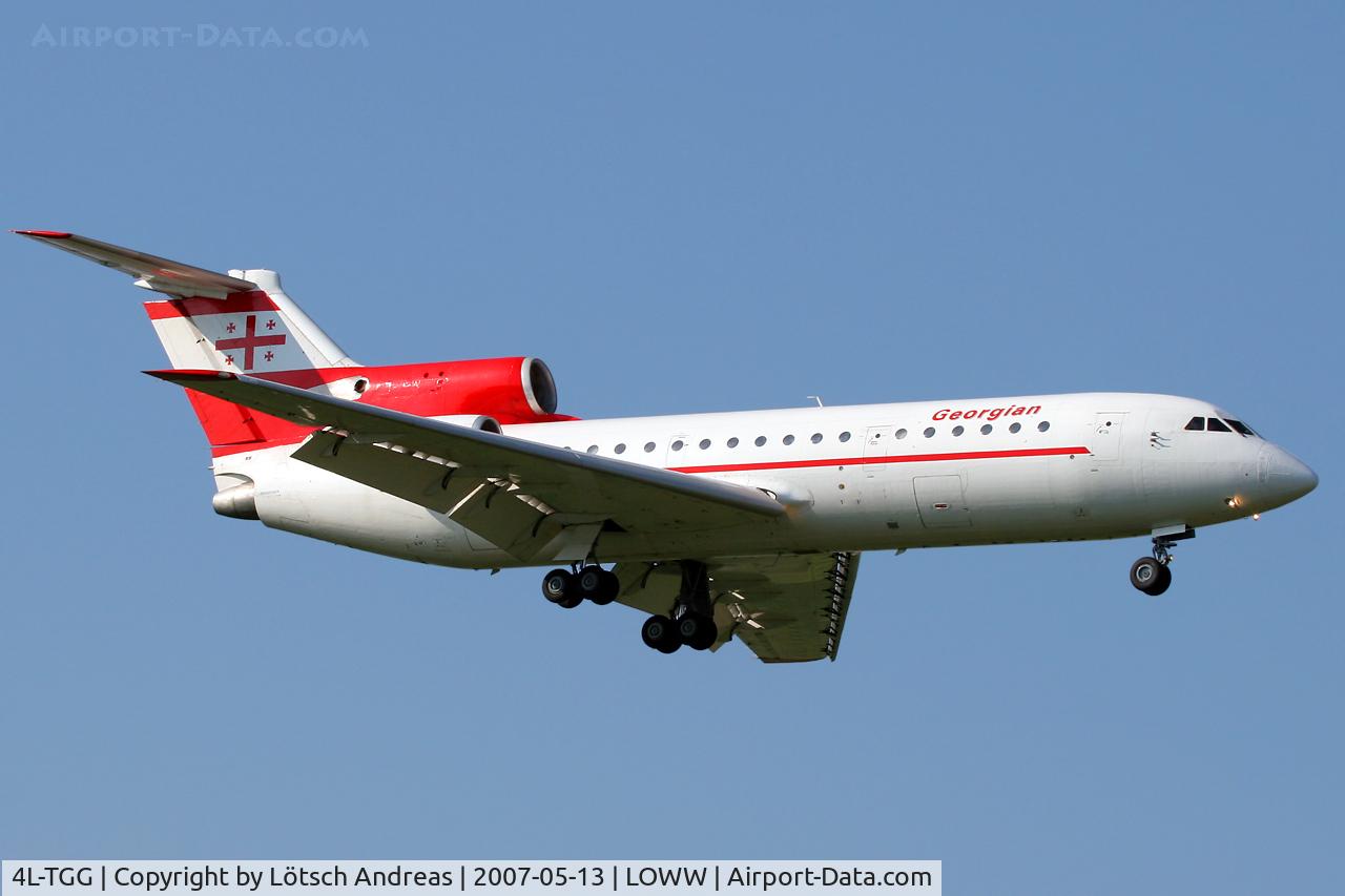 4L-TGG, 1991 Yakovlev Yak-42D C/N 4520423116579, coming from Tiflis