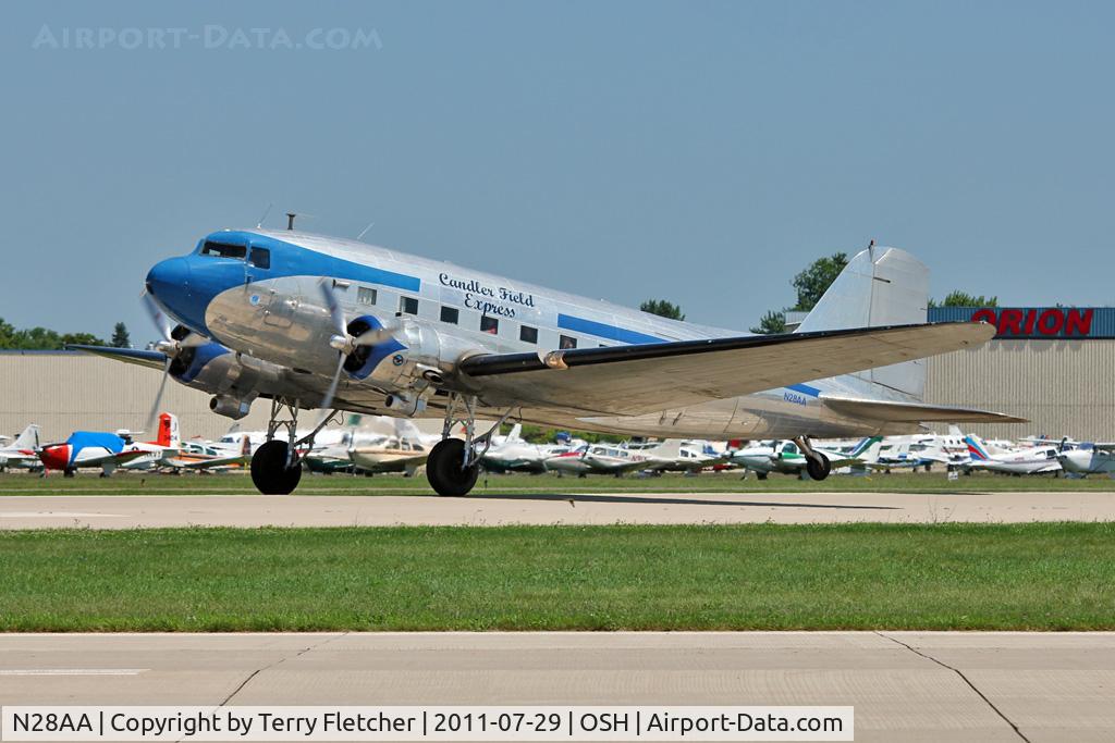 N28AA, 1940 Douglas DC-3A C/N 2239, At 2011 Oshkosh