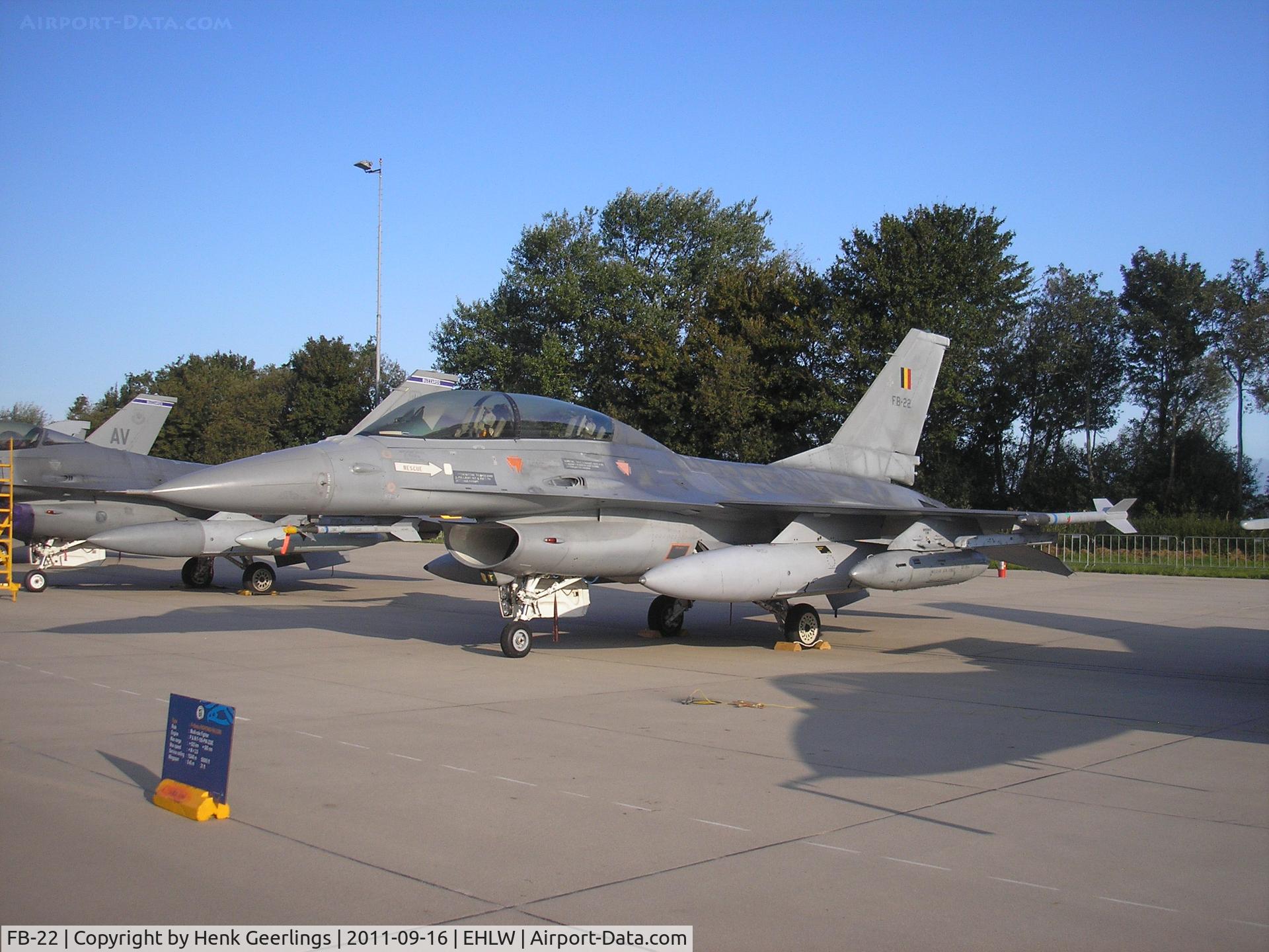 FB-22, General Dynamics F-16BM Fighting Falcon C/N 6J-22, Belgian AF ; Dutch Air Force Open House at Leeuwarden AFB