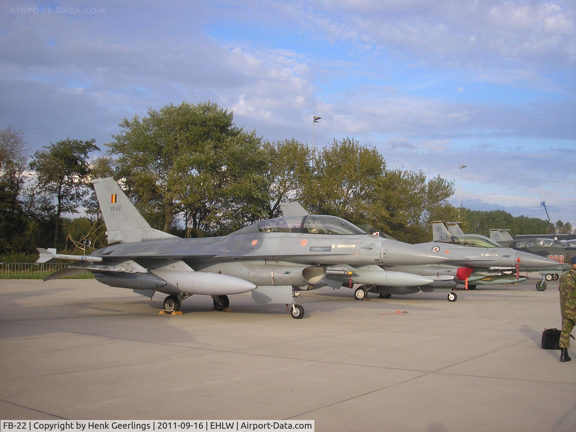 FB-22, General Dynamics F-16BM Fighting Falcon C/N 6J-22, Belgian AF ; Dutch Air Force Open House at Leeuwarden AFB