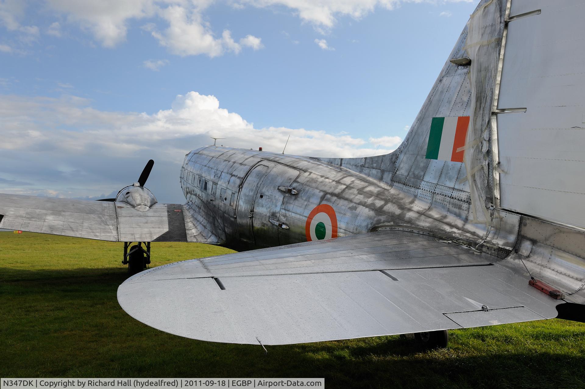 N347DK, 1944 Douglas DC-3A-467 (C-47B) C/N 16072/32820, Pictured at Kemble Airshow being prepared for the Indian Airforce Memorial Flight