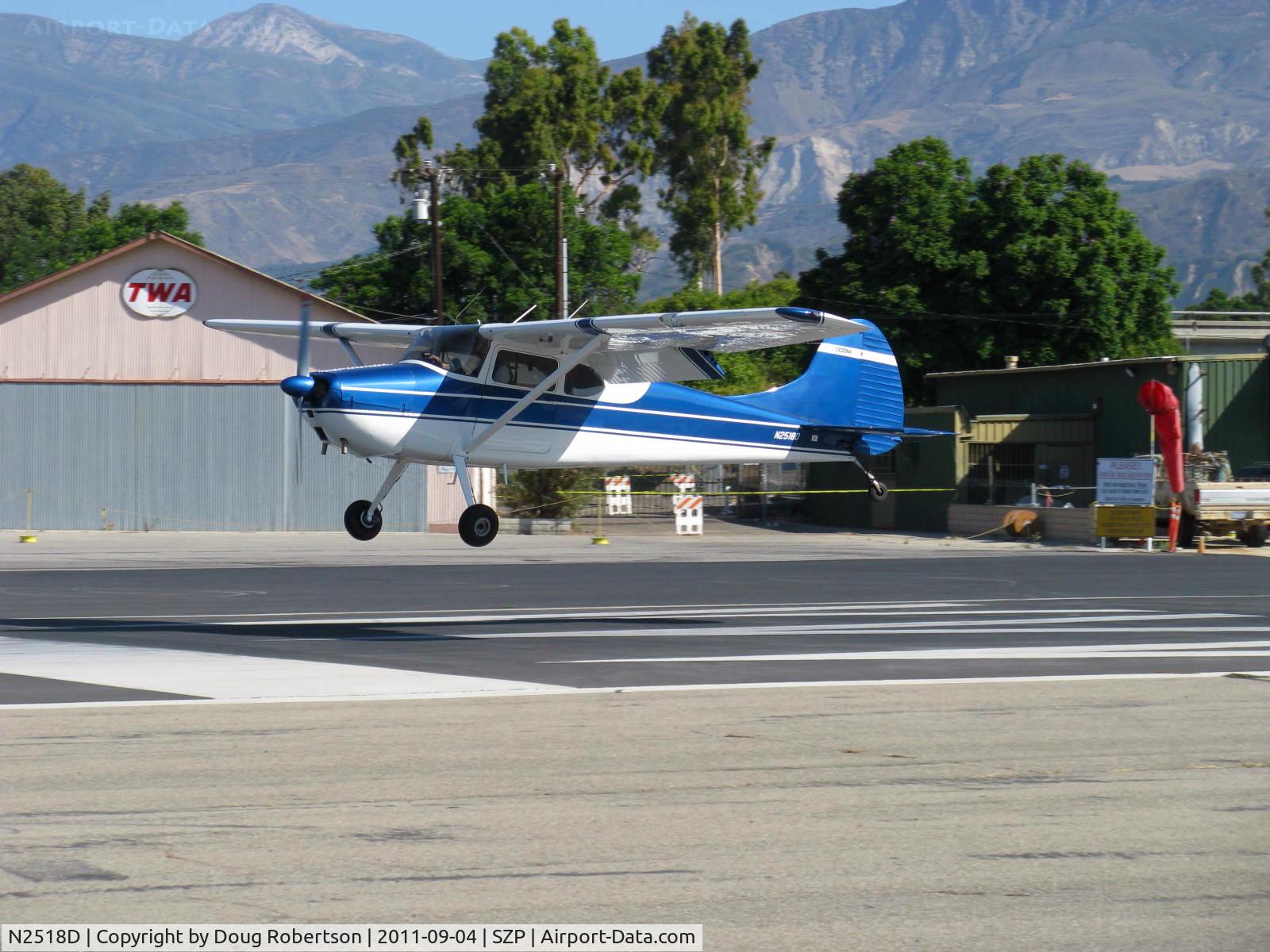 N2518D, 1952 Cessna 170B C/N 20670, 1952 Cessna 170B, Continental C-145-2 145 Hp, landing Rwy 22