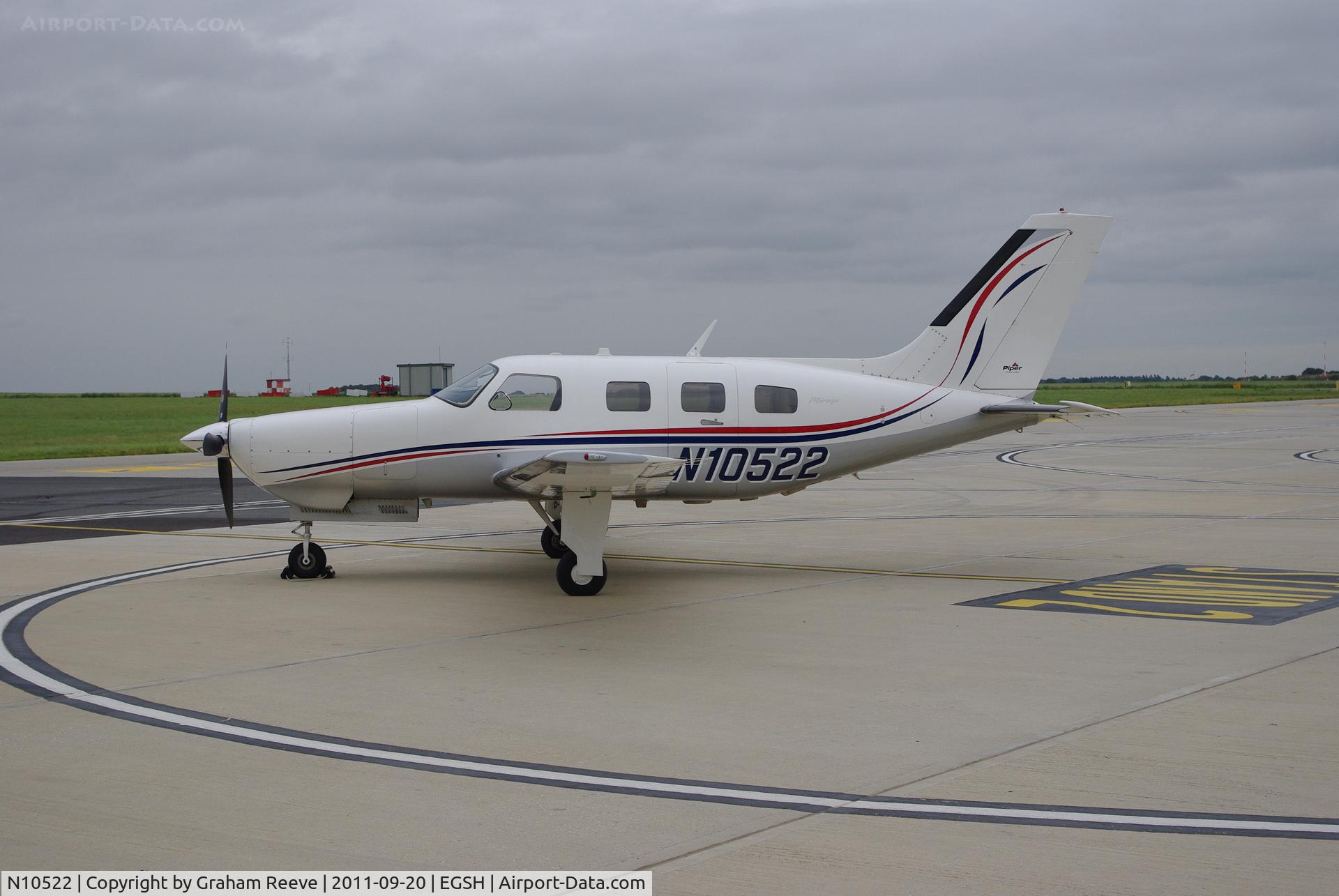 N10522, 2006 Piper PA-46-350P Malibu Mirage C/N 4636398, Parked at Norwich.