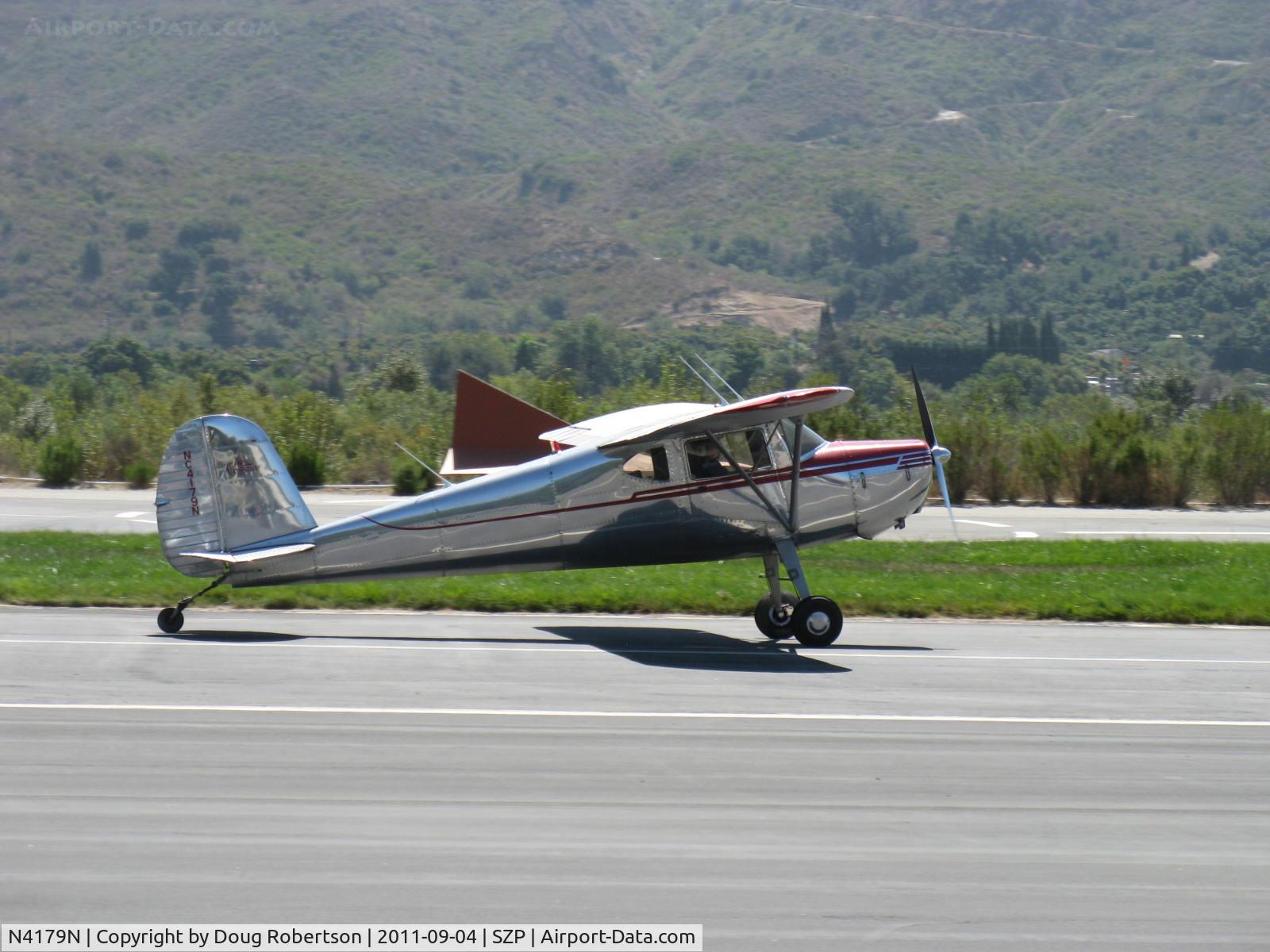 N4179N, 1947 Cessna 140 C/N 13650, 1947 Cessna 140, Continental C85 85 Hp, landing roll Rwy 22