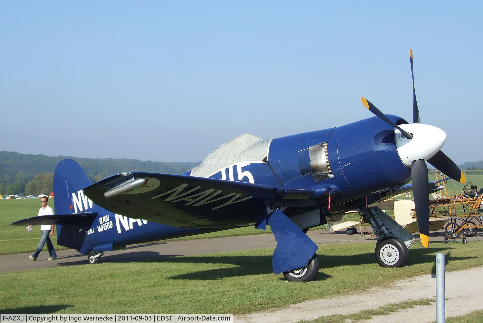 F-AZXJ, 1949 Hawker Sea Fury FB.11 C/N 37733, Hawker Sea Fury FB11 at the 2011 Hahnweide Fly-in, Kirchheim unter Teck airfield