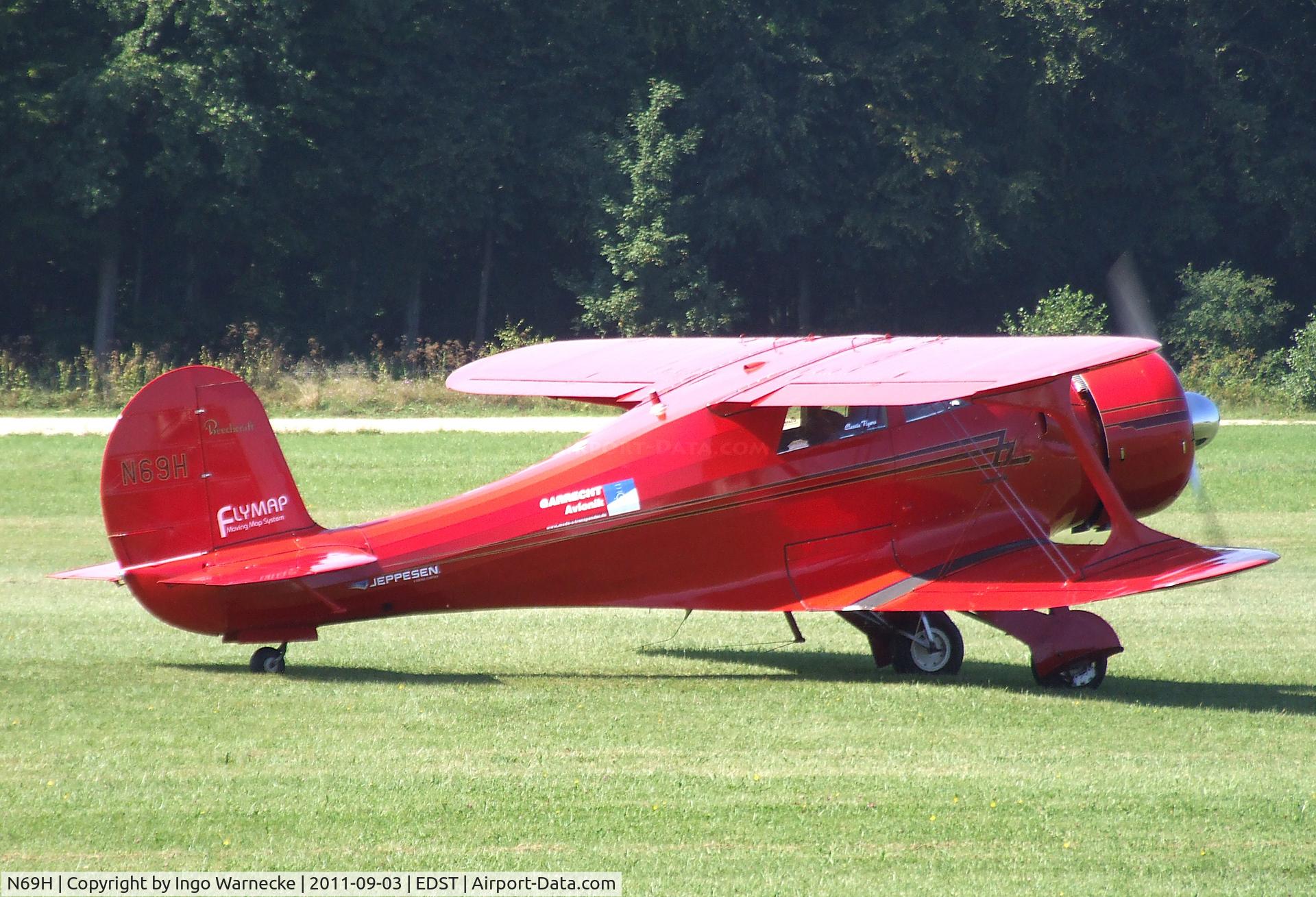 N69H, 1943 Beech D17S Staggerwing C/N 4896, Beechcraft D17S Staggerwing at the 2011 Hahnweide Fly-in, Kirchheim unter Teck airfield