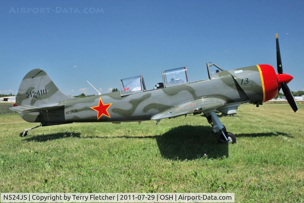 N524JS, 2003 Yakovlev (Aerostar) Yak-52TW C/N 0312410, At 2011 Oshkosh